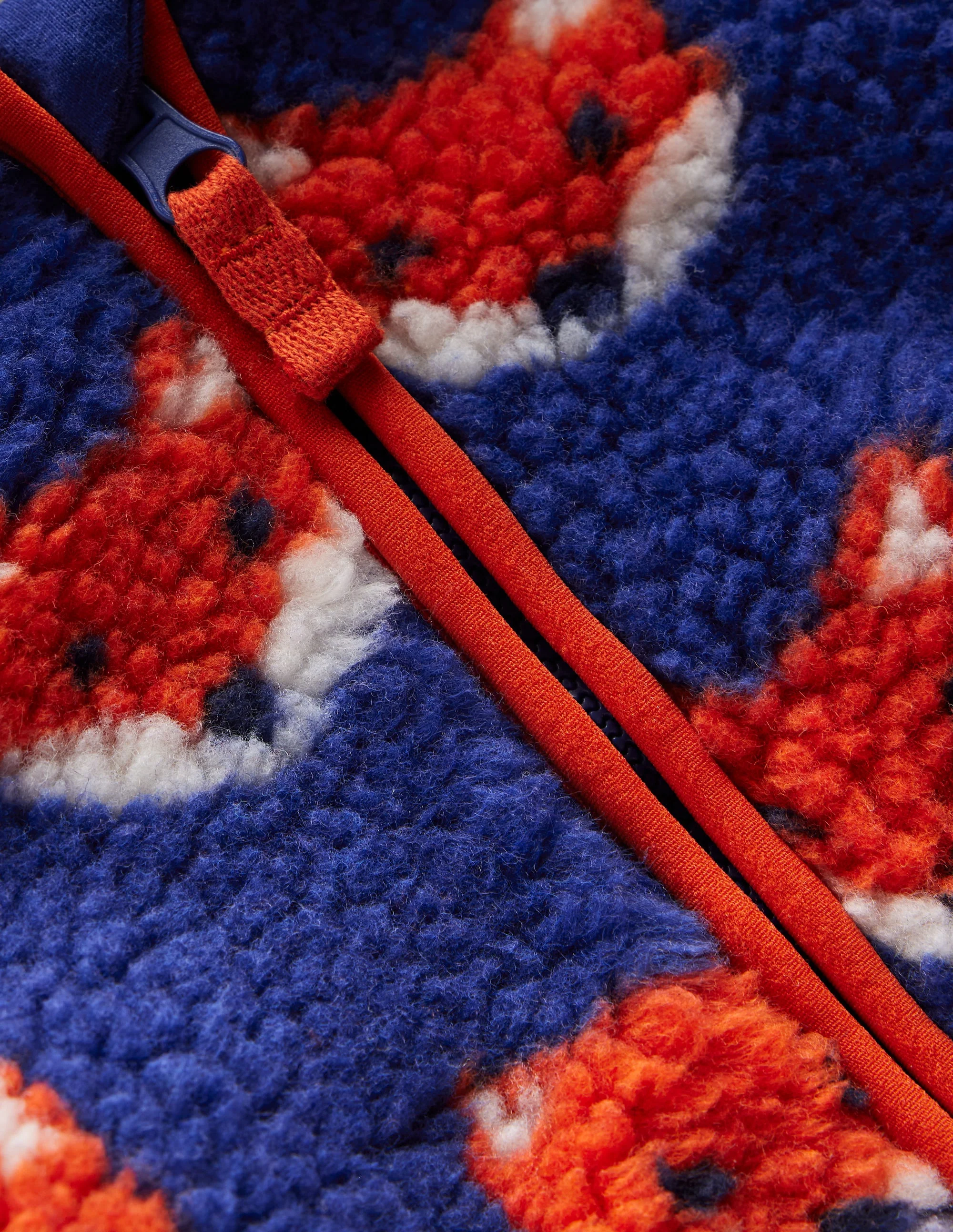 Boys Novelty Cosy Borg Jacket-Blue Foxes - Image 3