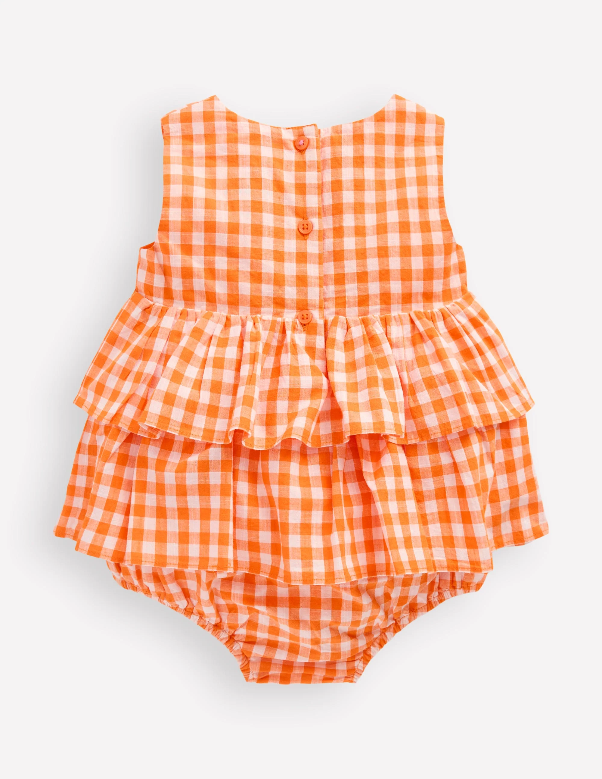 Bubble Romper-Orange Gingham - Image 2