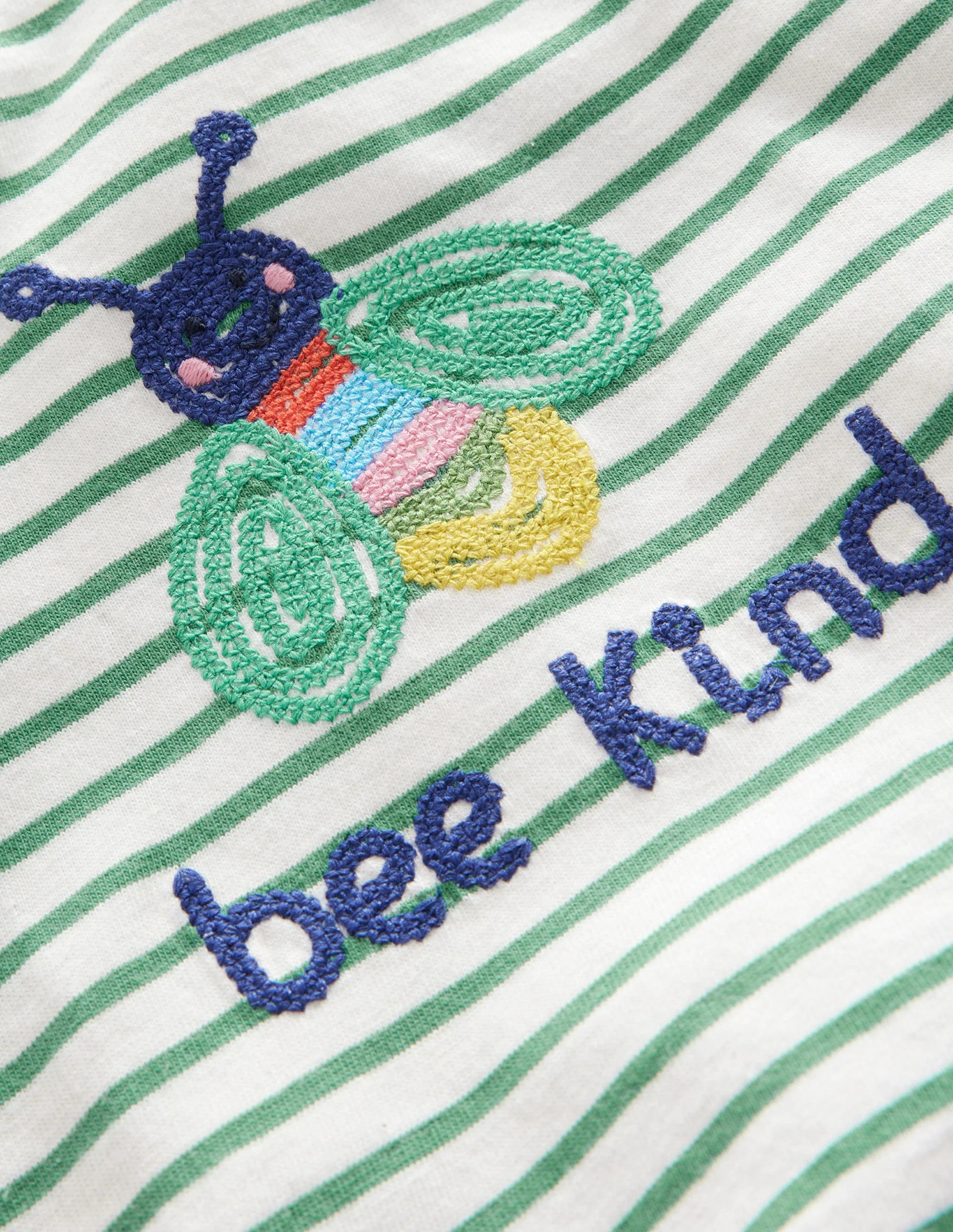 Embroidered Graphic T-shirt-Ivory/Csarite Green Bee - Image 3