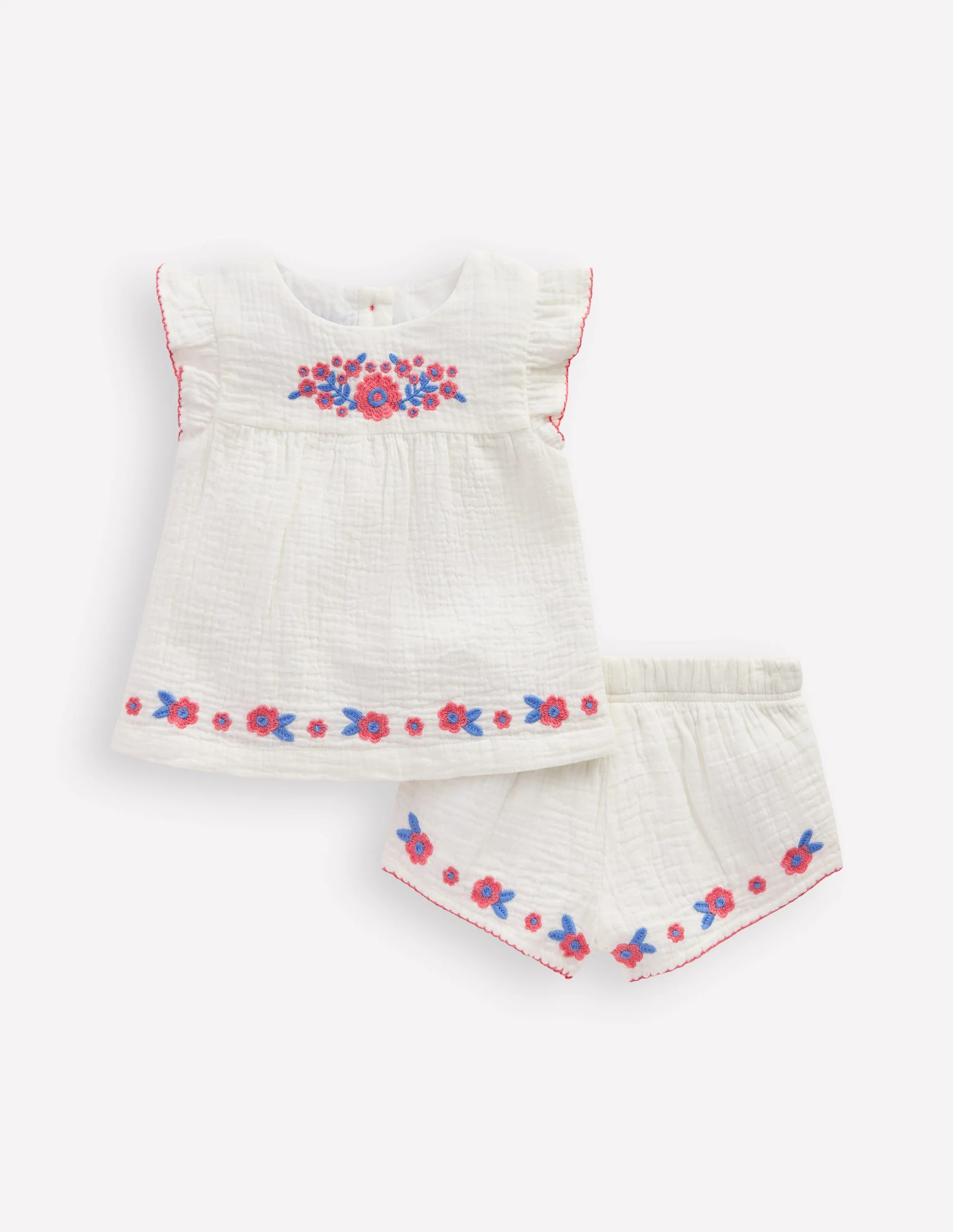 Embroidered Woven Play Set-White Embroidered - Image 3