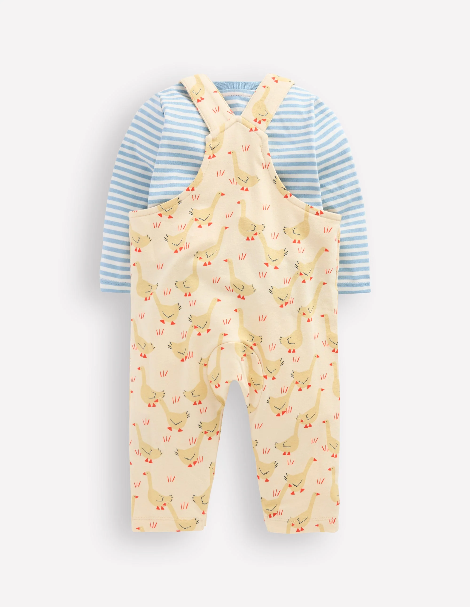 Jersey Dungaree Set-Ecru Geese - Image 2