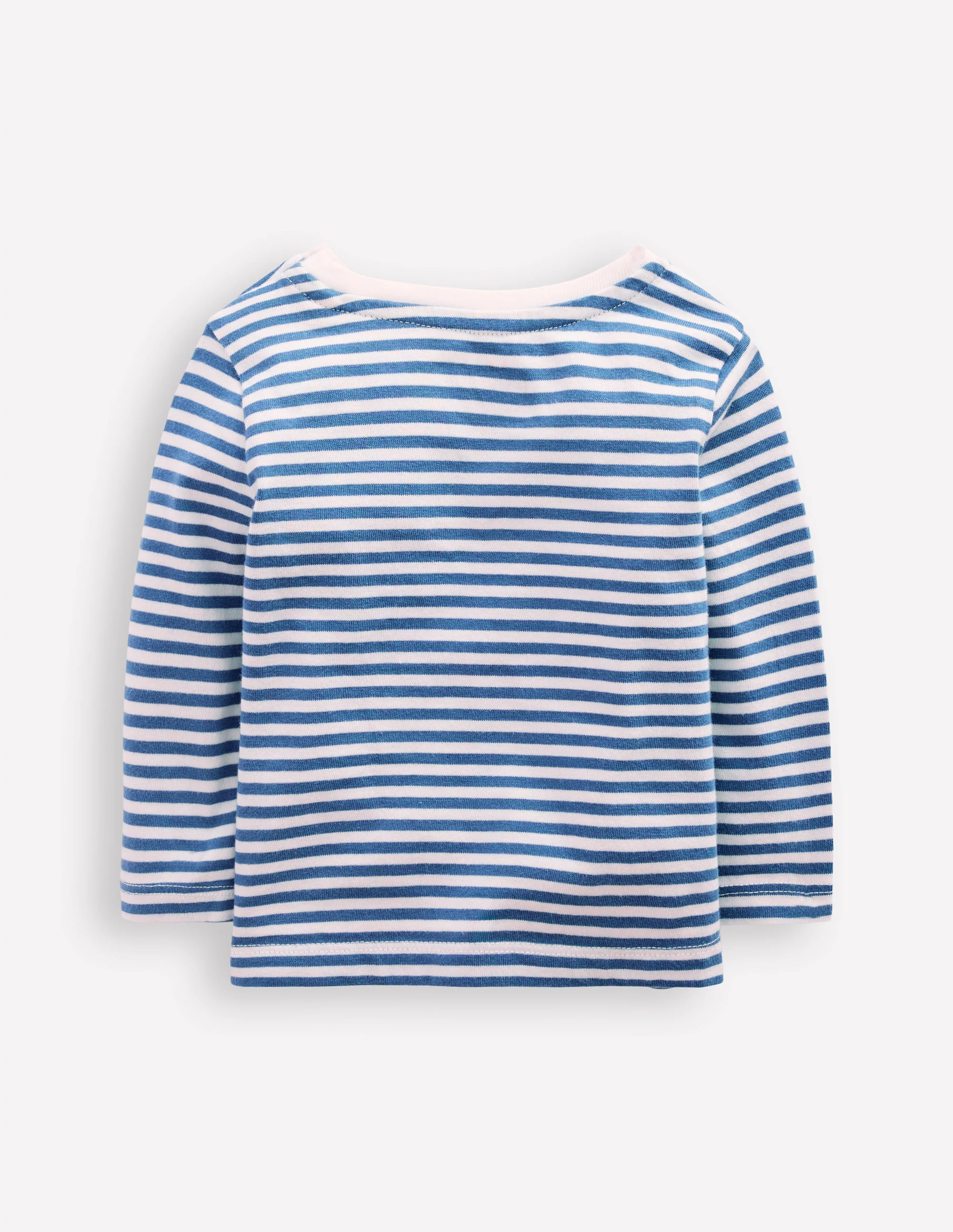Long Sleeve Appliqué T-Shirt-Blue Stripe Tractors - Image 2