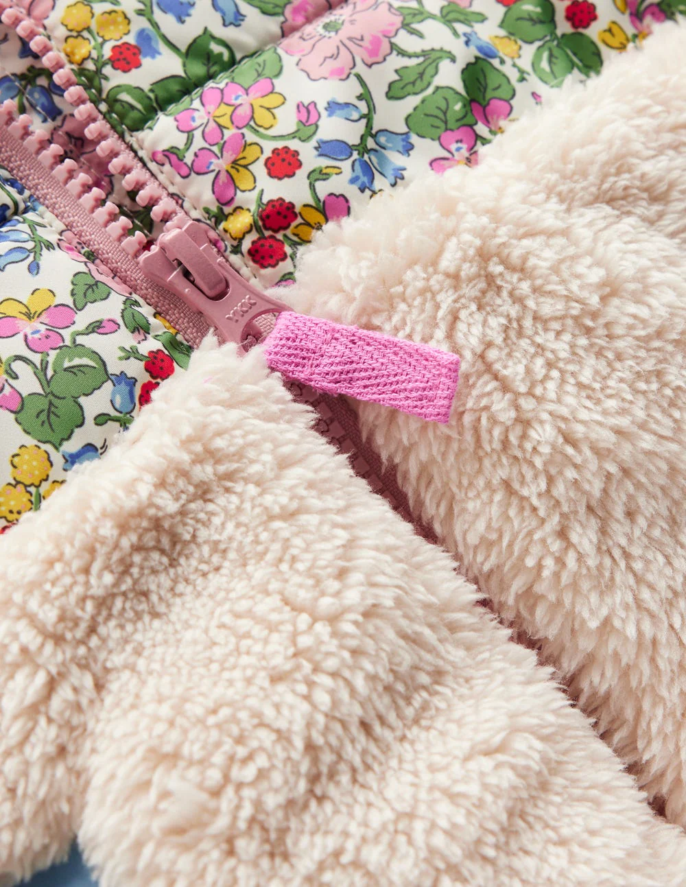 Mixed Borg Jacket-Ivory Berry Floral - Image 3
