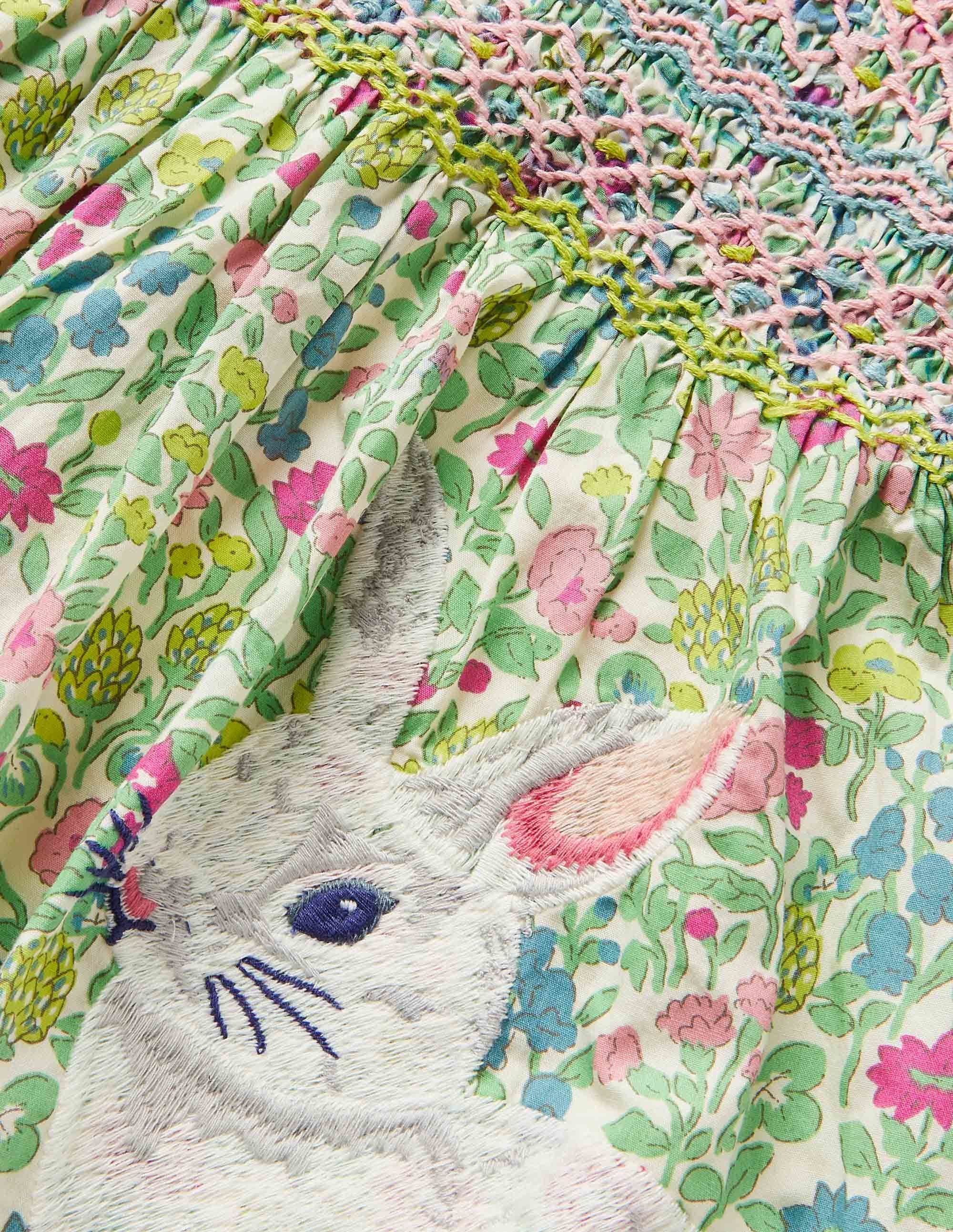 Nostalgic Smocked Woven Dress-Multi Vintage Flowerbed - Image 3