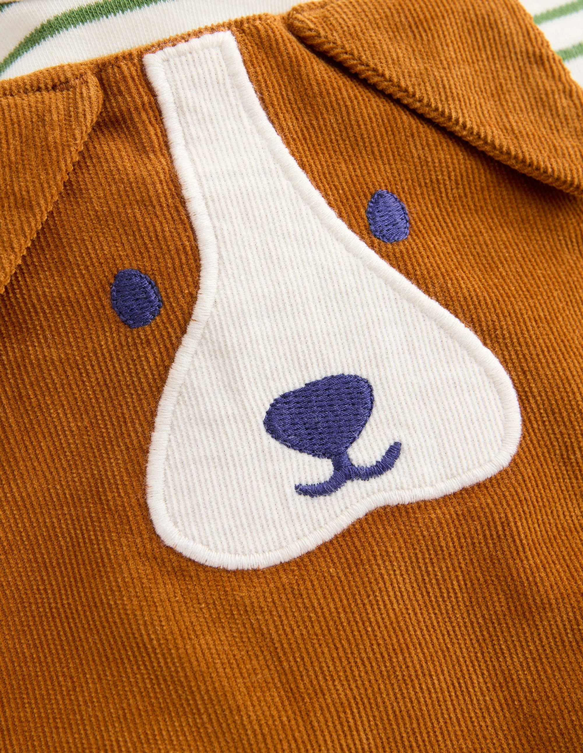 Novelty Cord Dungarees Set-Brown Dog - Image 3