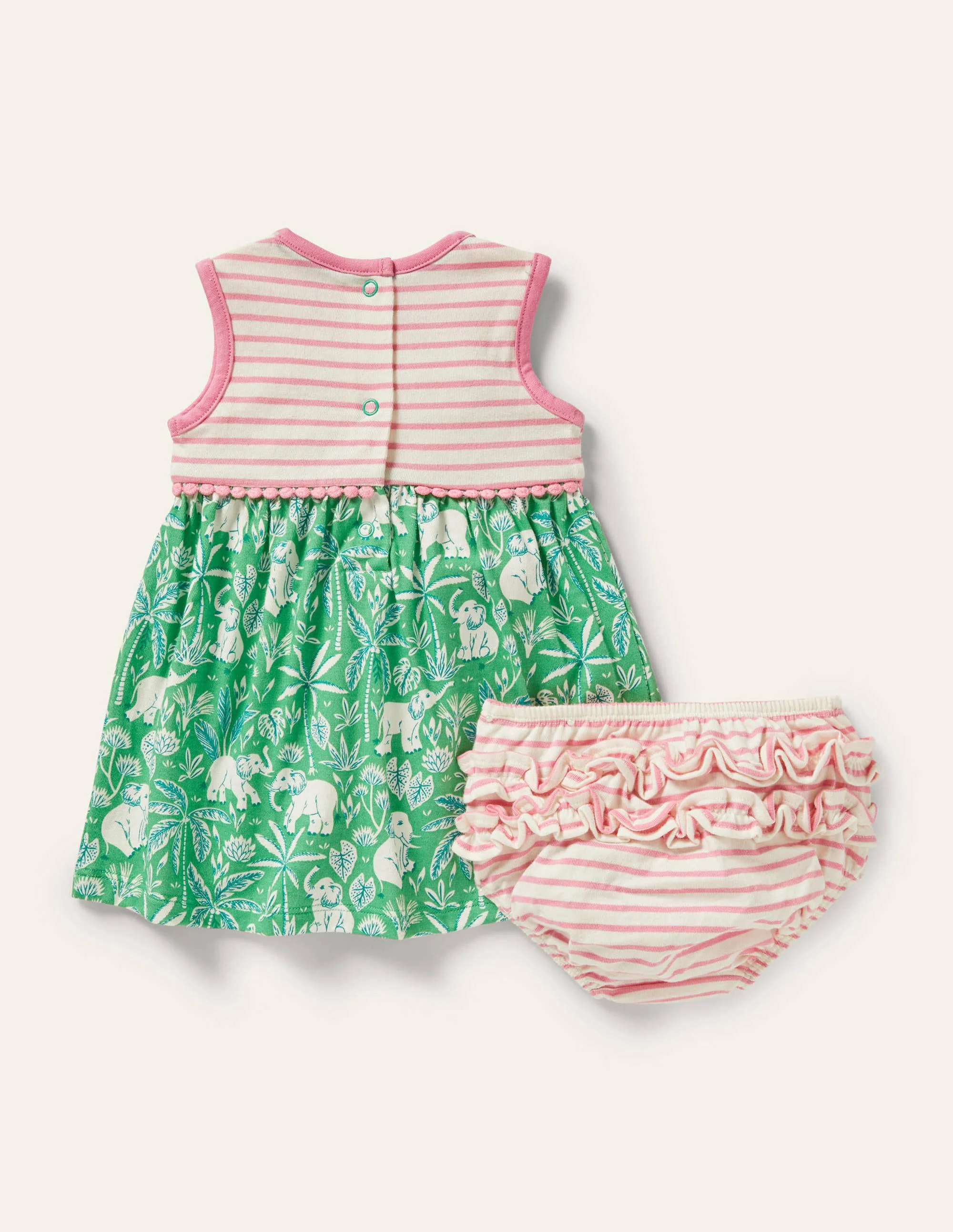 Sleeveless Jersey Dress-Aloe Green Elephant Palm - Image 2