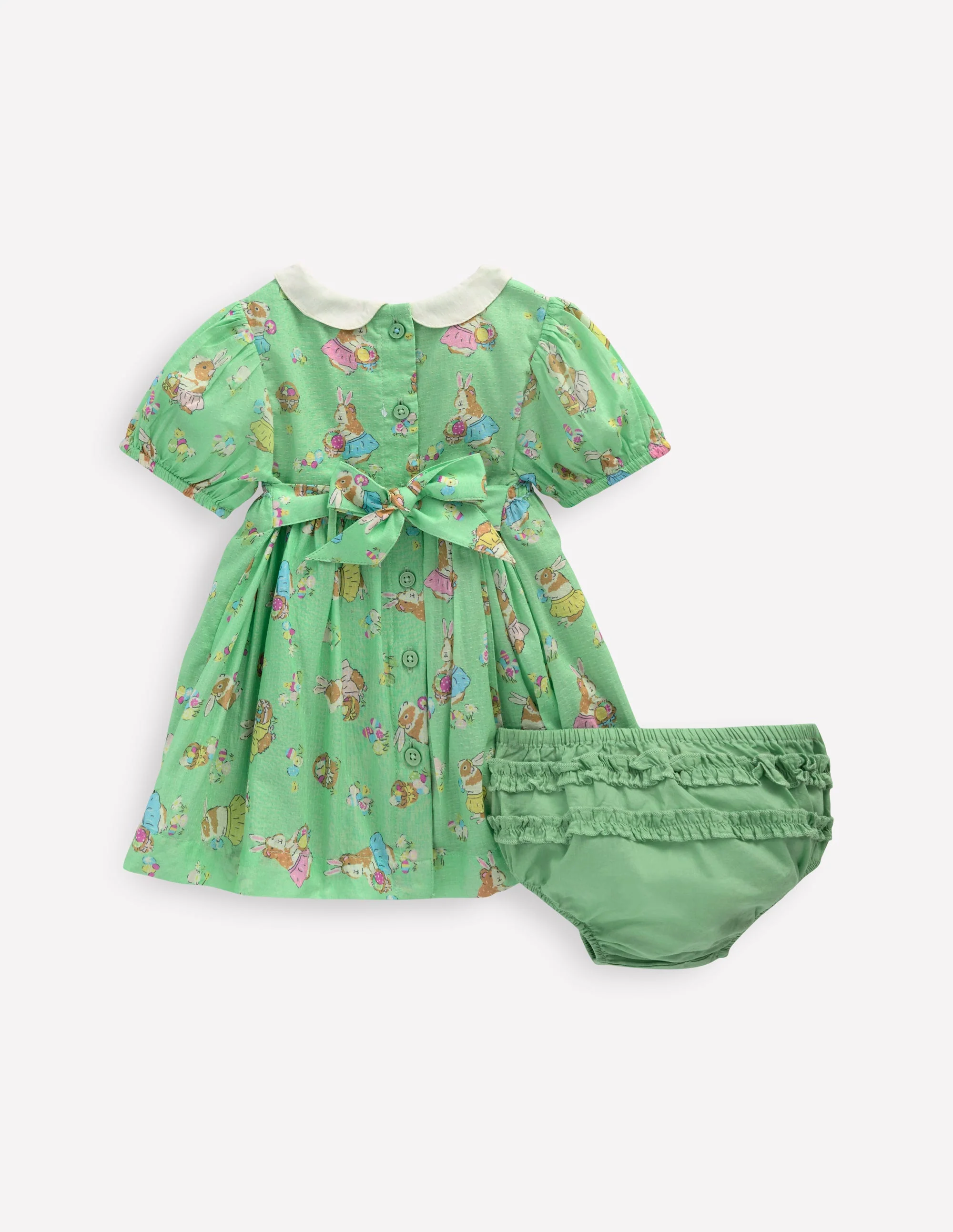 Traditional Smock Dress-Green Guineas - Image 2