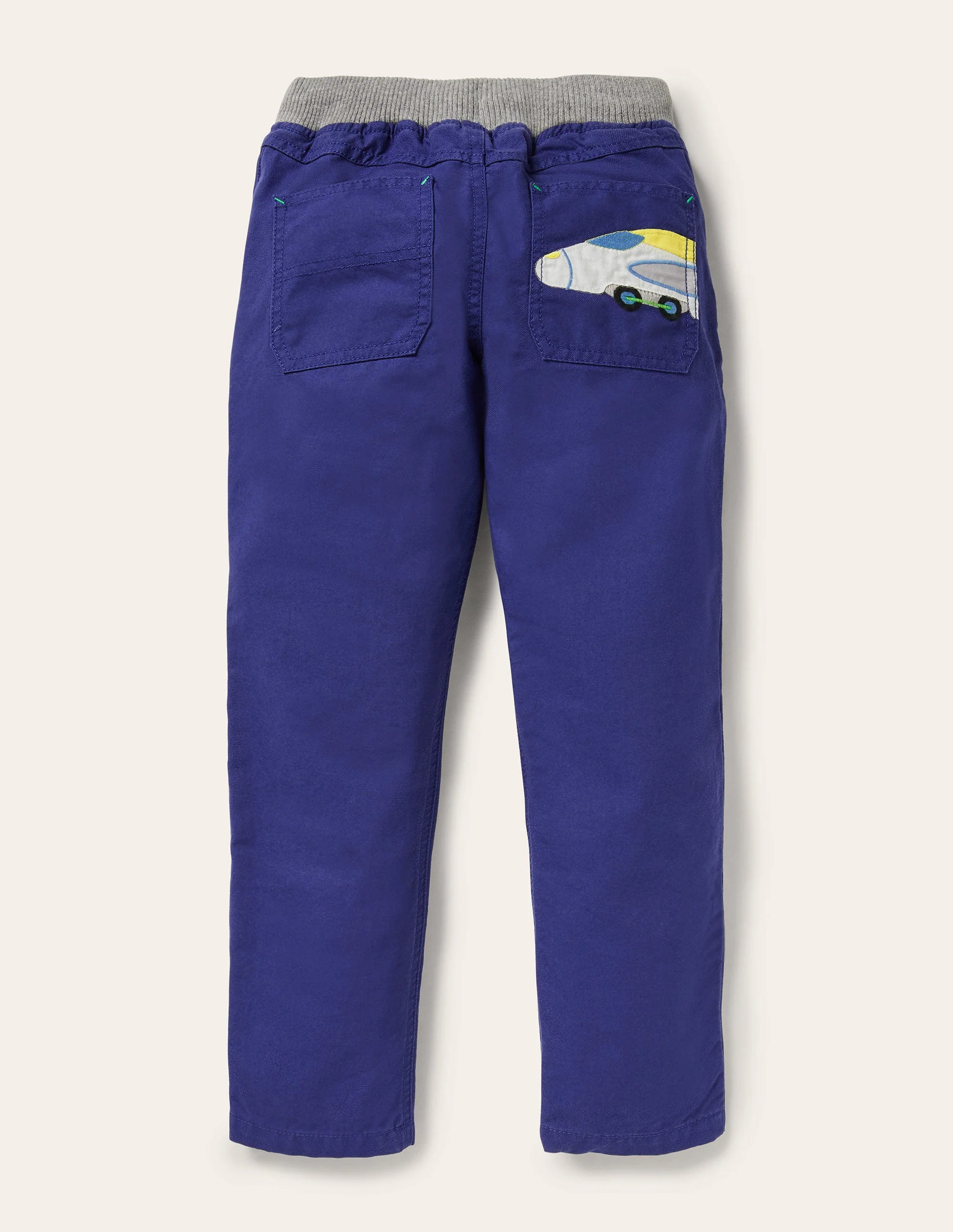 Appliqué Pull-on Trousers-Starboard Blue Trains - Image 2