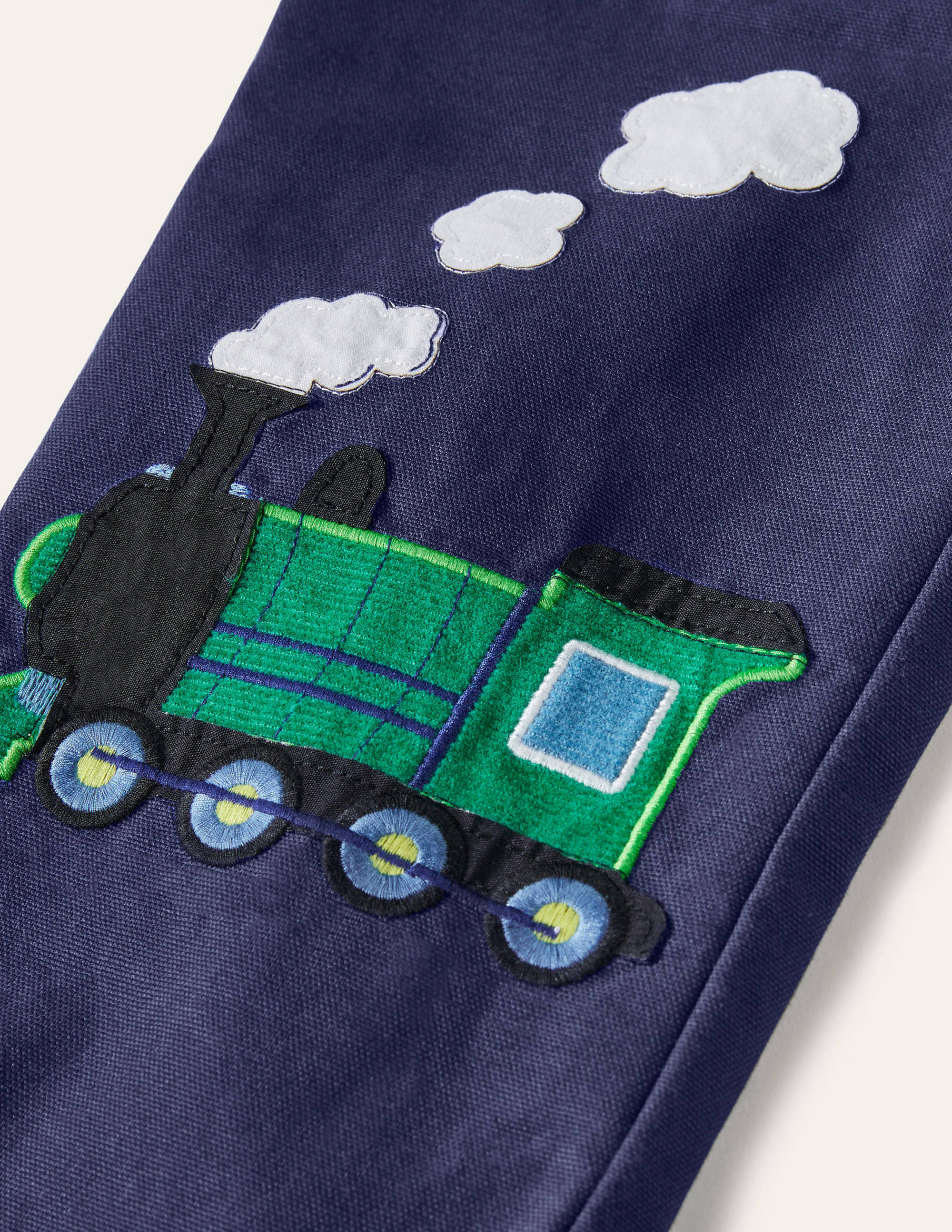 Appliqué Pull-on Trousers-Starboard Blue Trains - Image 3