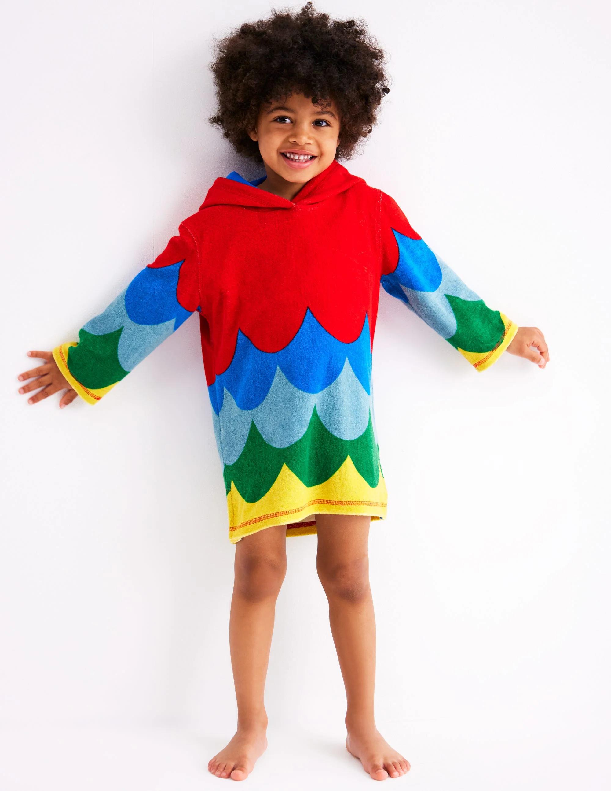 Appliqué Towelling Throw-on-Multi Rainbow Parrot - Image 2