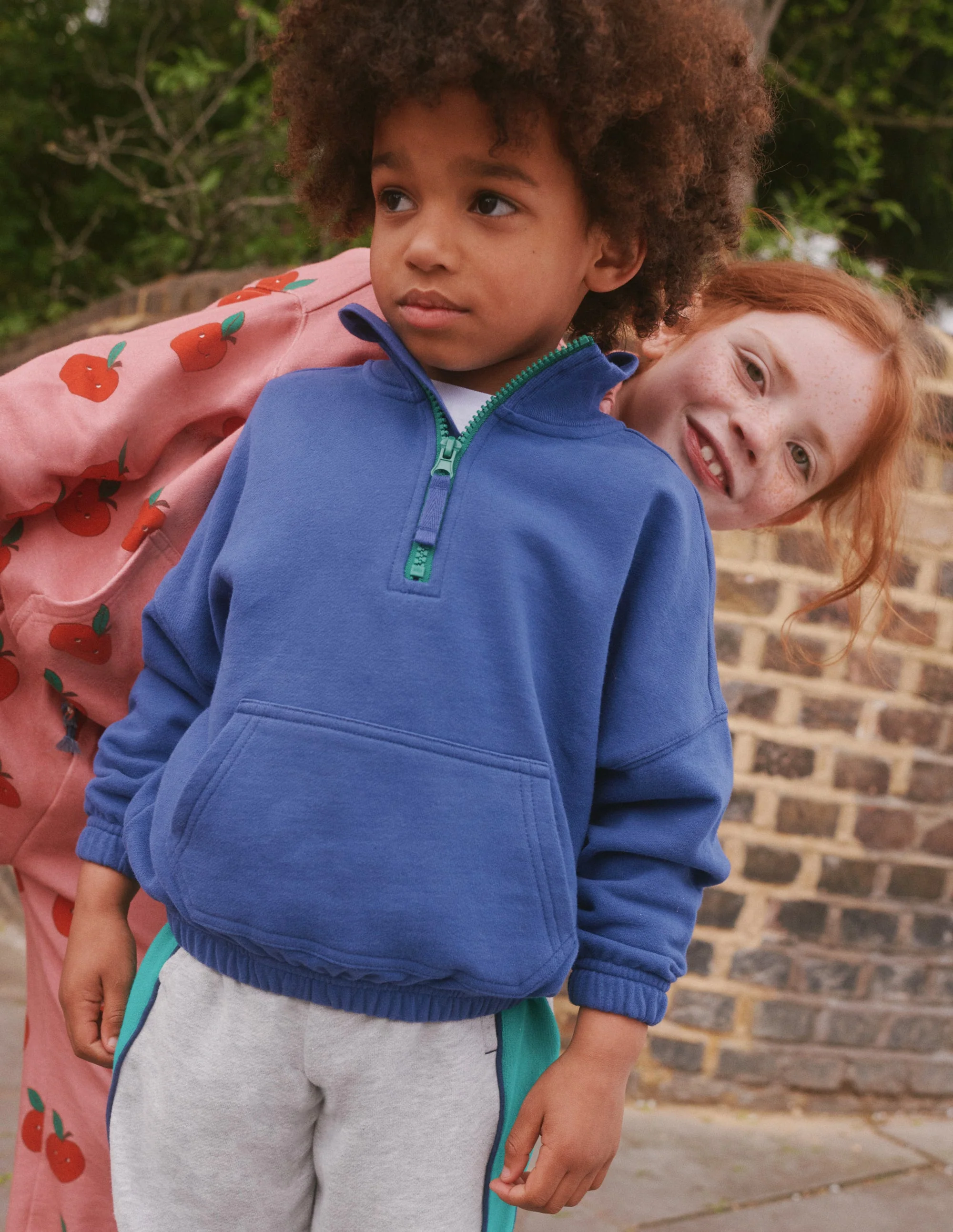 Colourblock Half Zip Sweat-Navy - Image 4