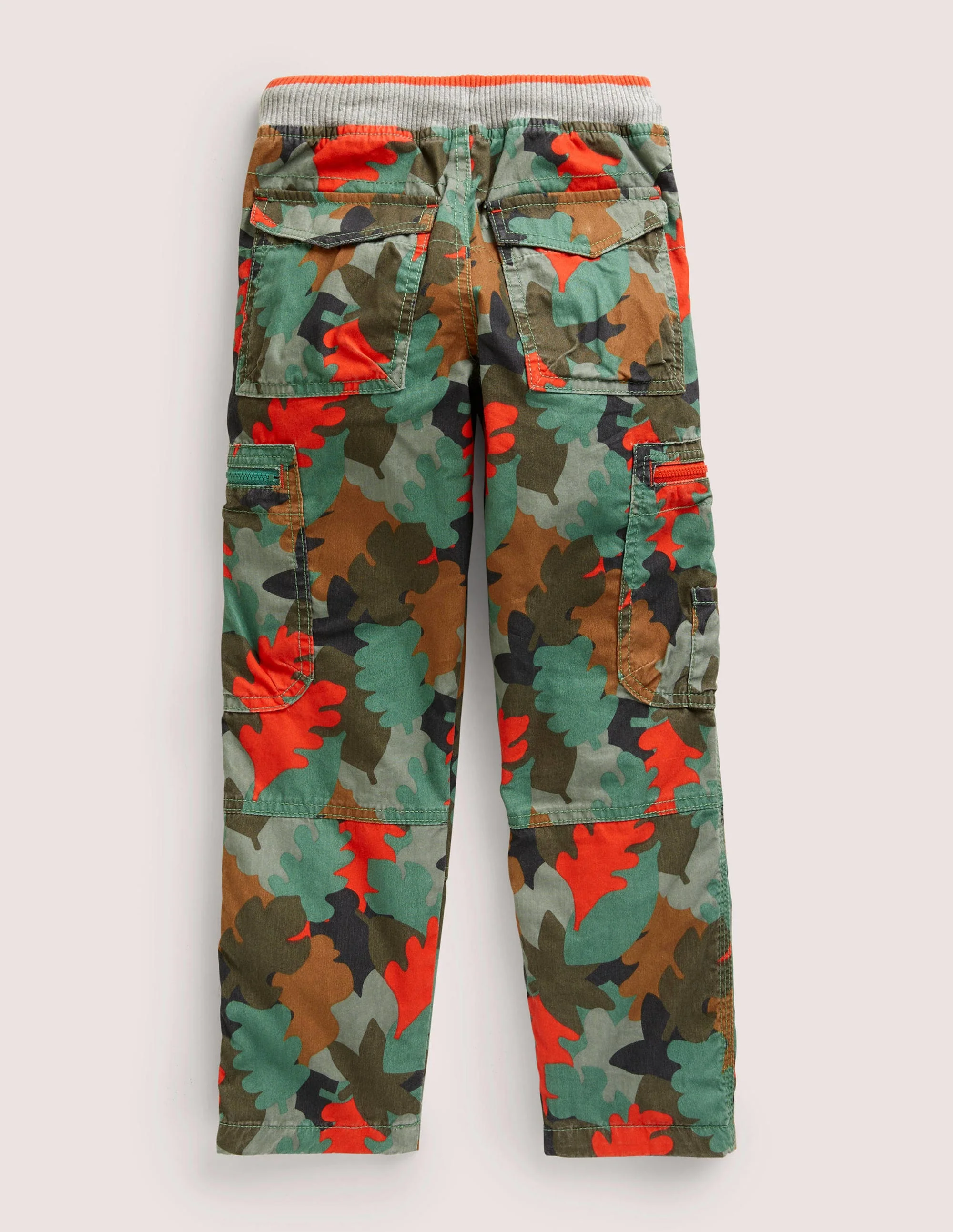 Cosy Lined Cargo Trousers-Rosemary Autumn Leaf Camo - Image 2