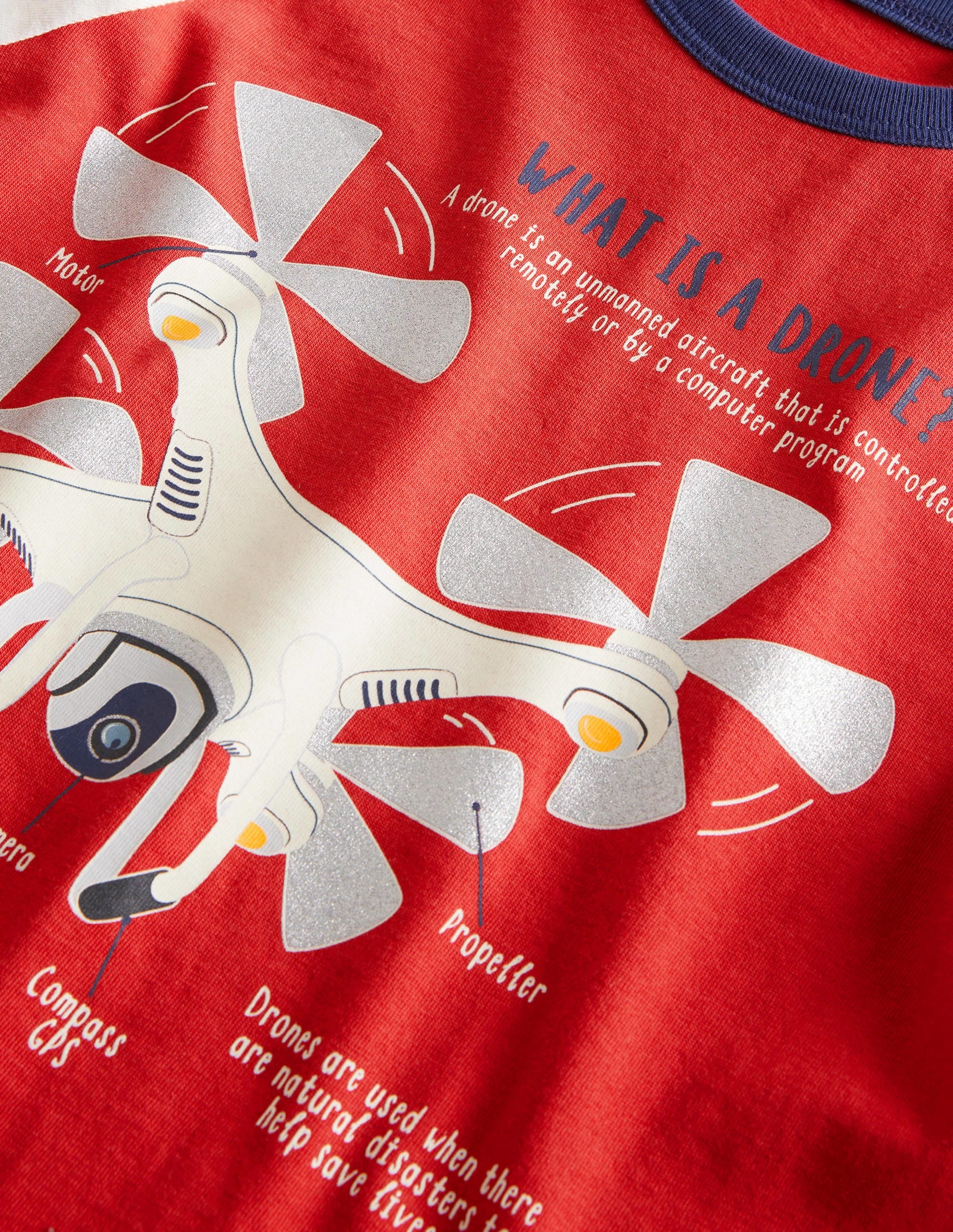 Educational GITD Logo T-shirt-Rockabilly Red Drone - Image 3