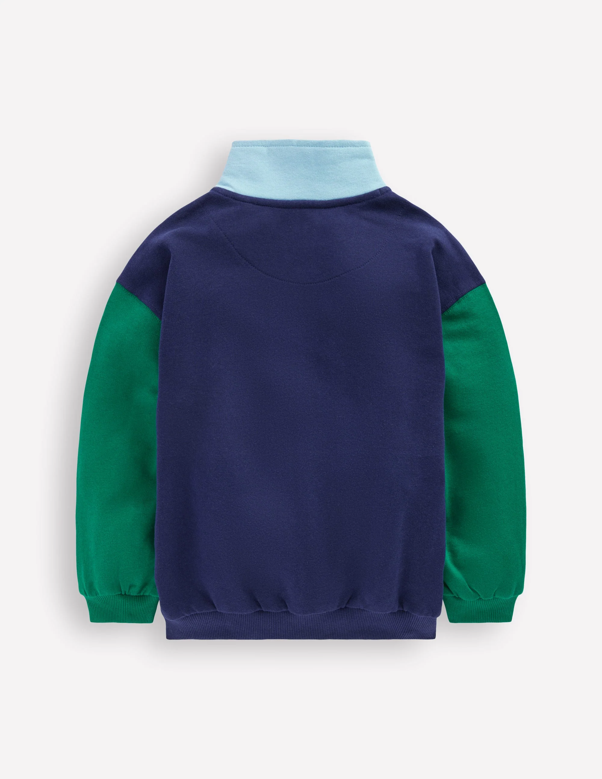 Half-Zip Sweatshirt-Medieval blue Colourblock - Image 6