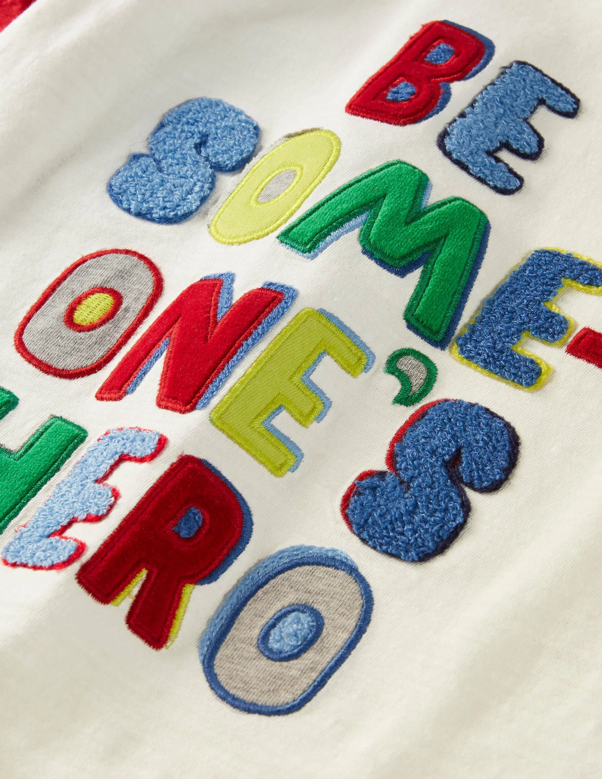 Hero Slogan Raglan T-shirt-Ivory/Elizabethan Blue Hero - Image 3