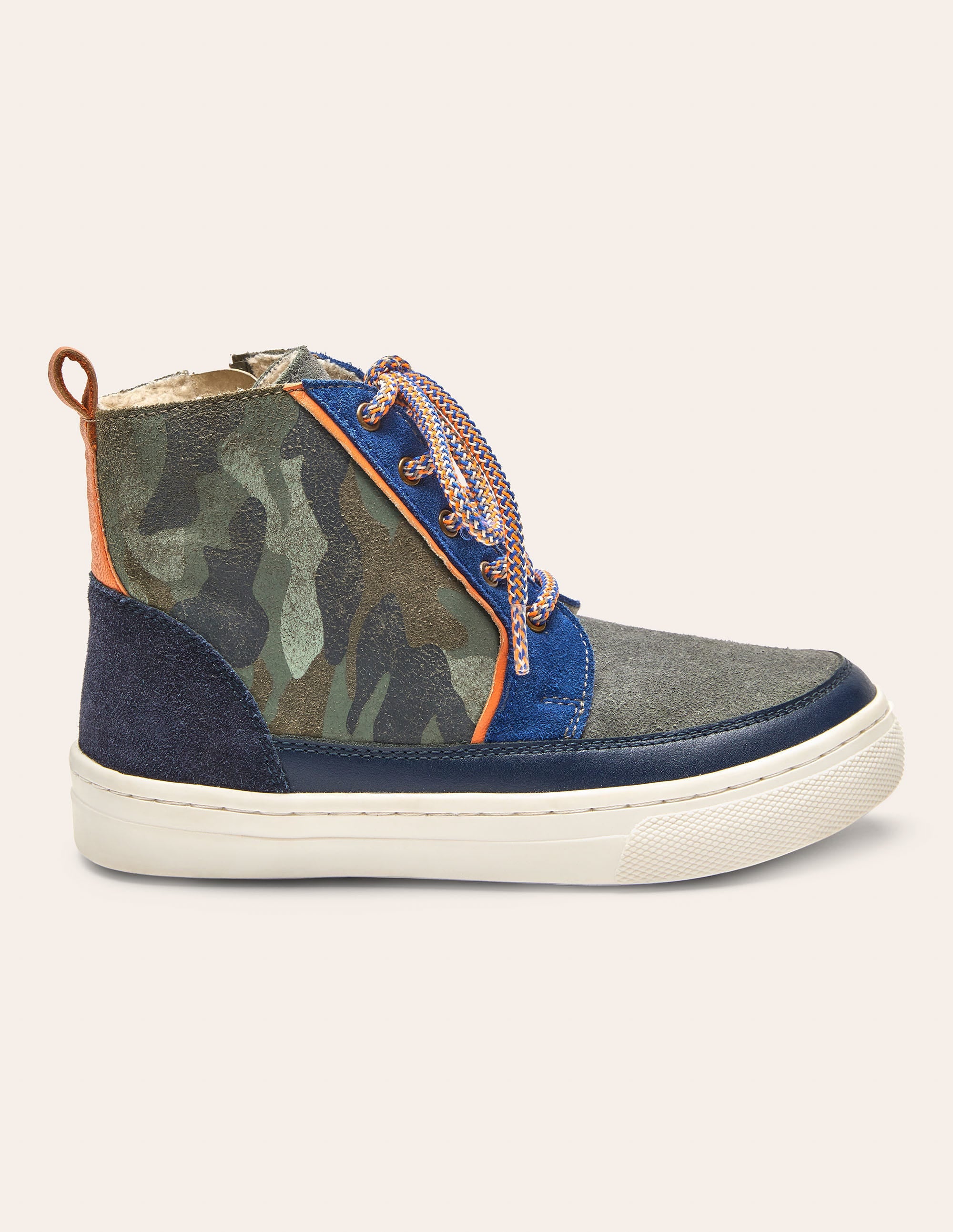 Leather Lace Up Boots-Khaki Camo - Image 2