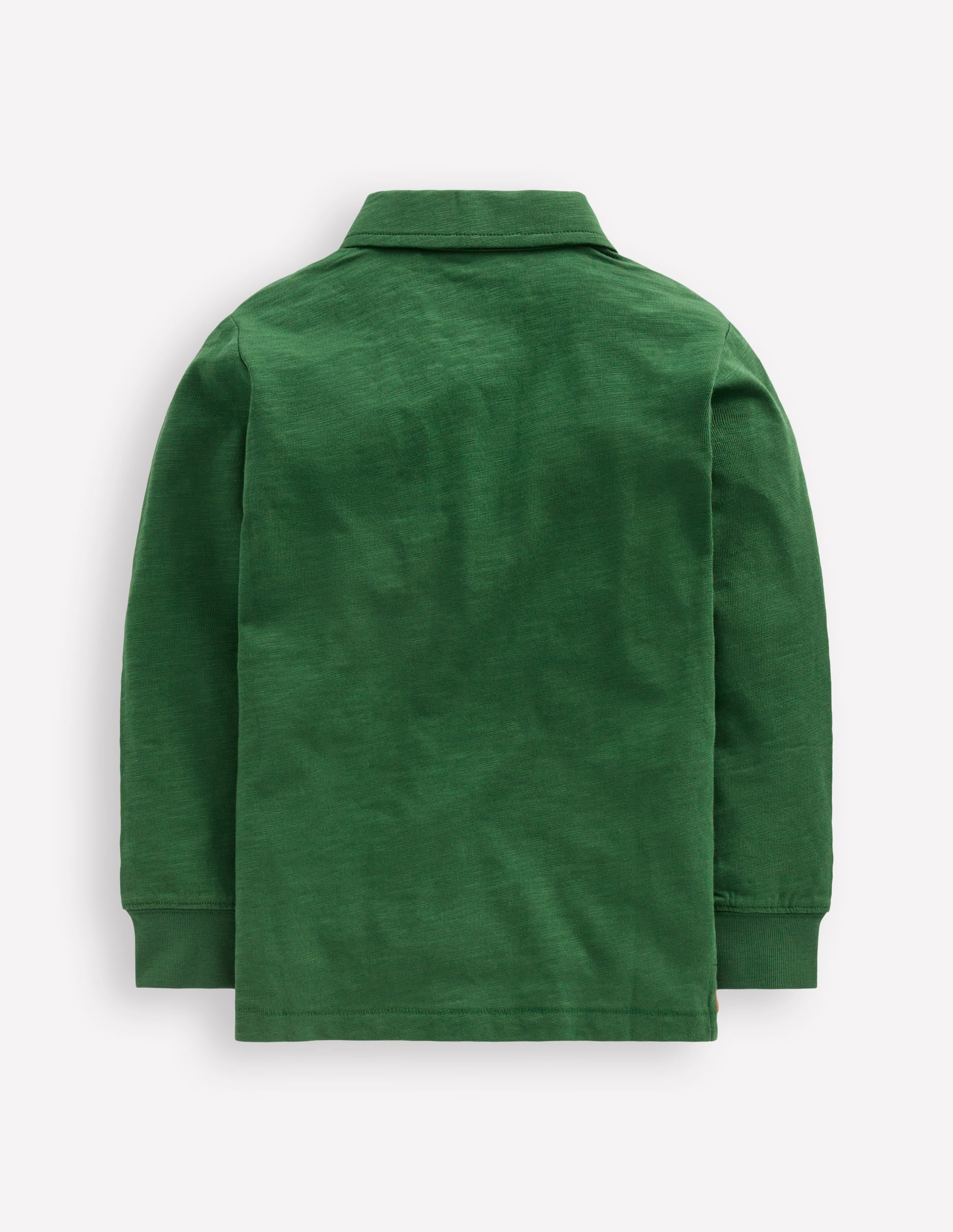 Long Sleeve Slub Polo-Pine Green - Image 2