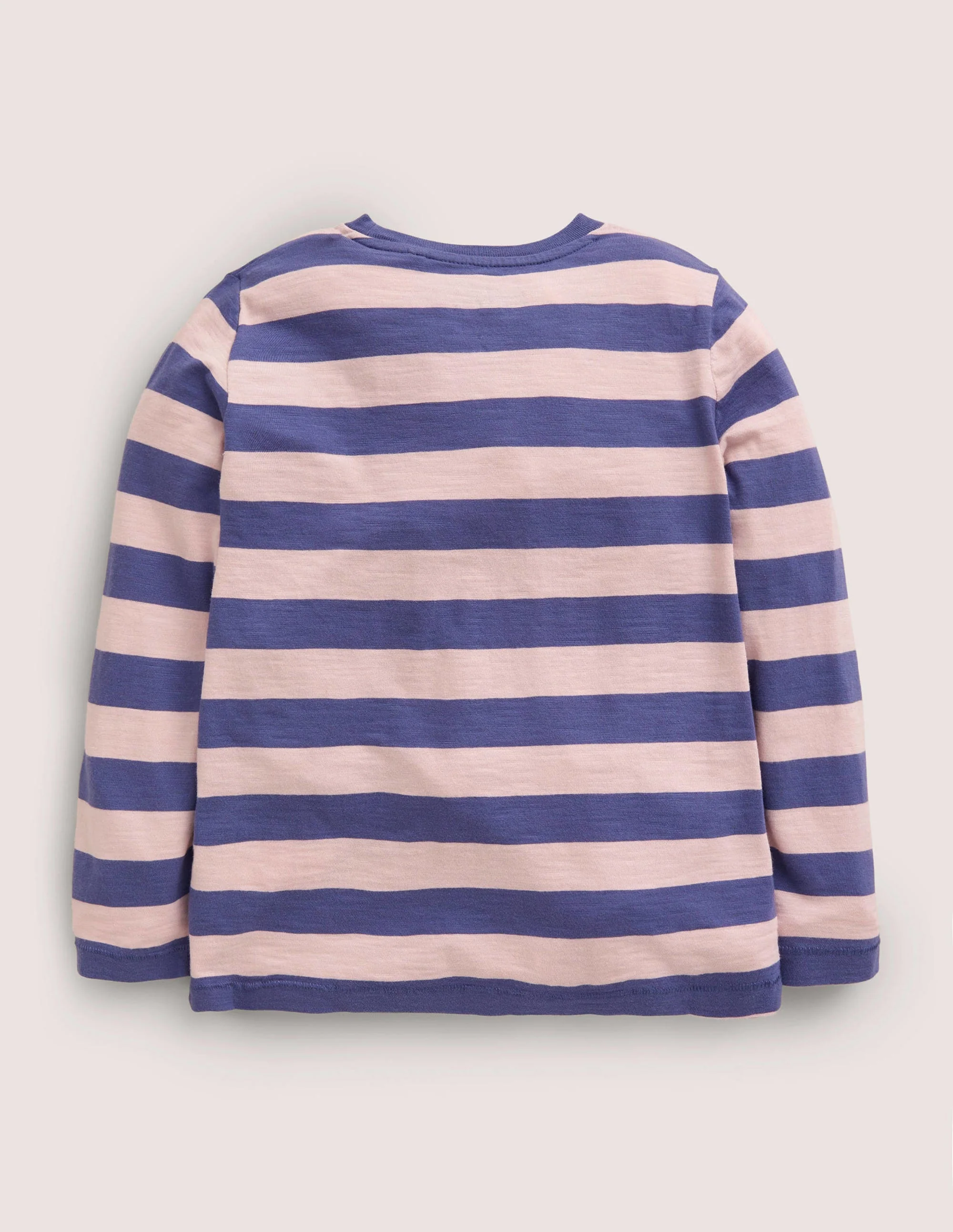 Long-sleeved Washed T-shirt-Pink/Blue - Image 2