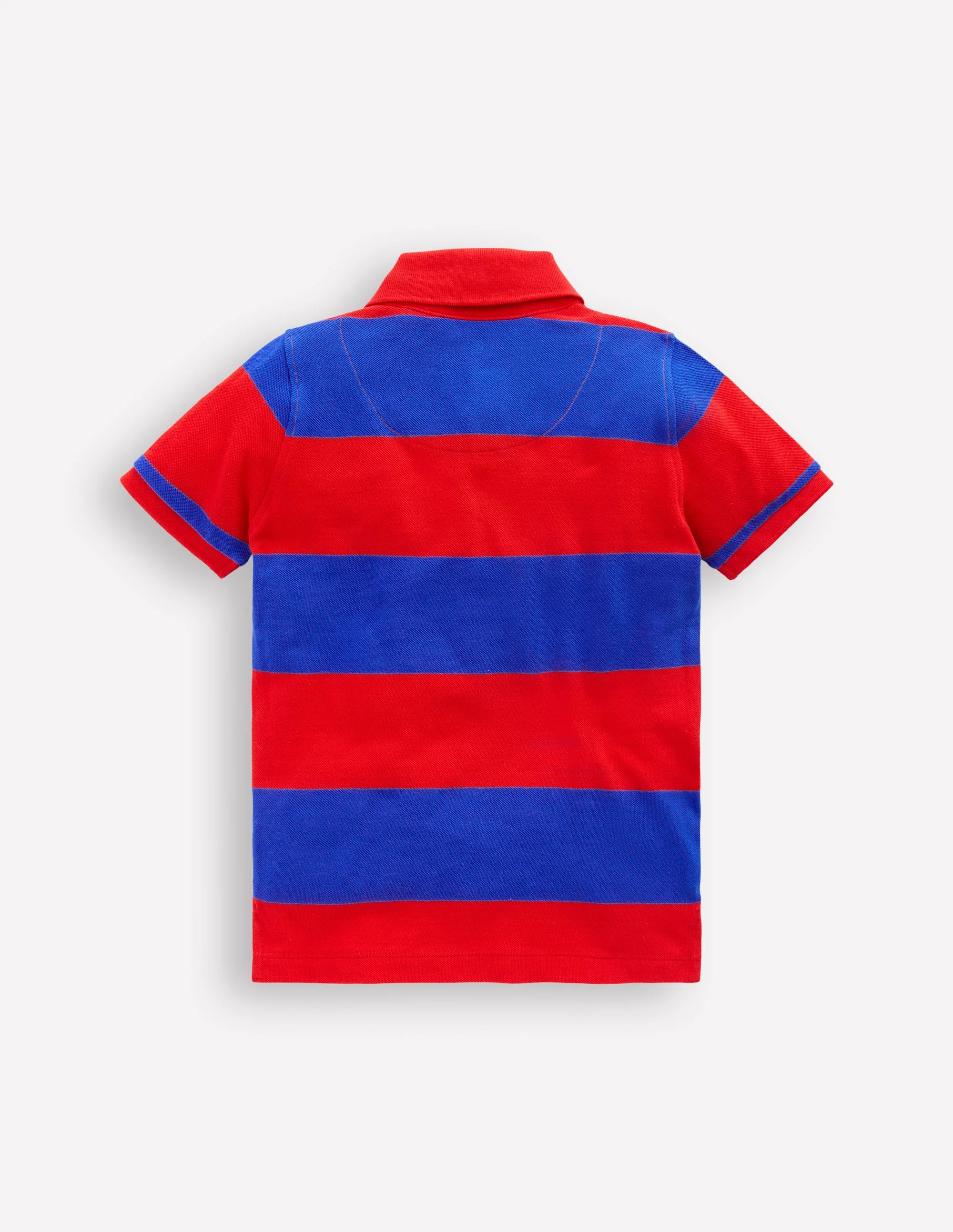Piqué Polo Shirt-Poppy Red/ Gallery Blue Stripe - Image 2