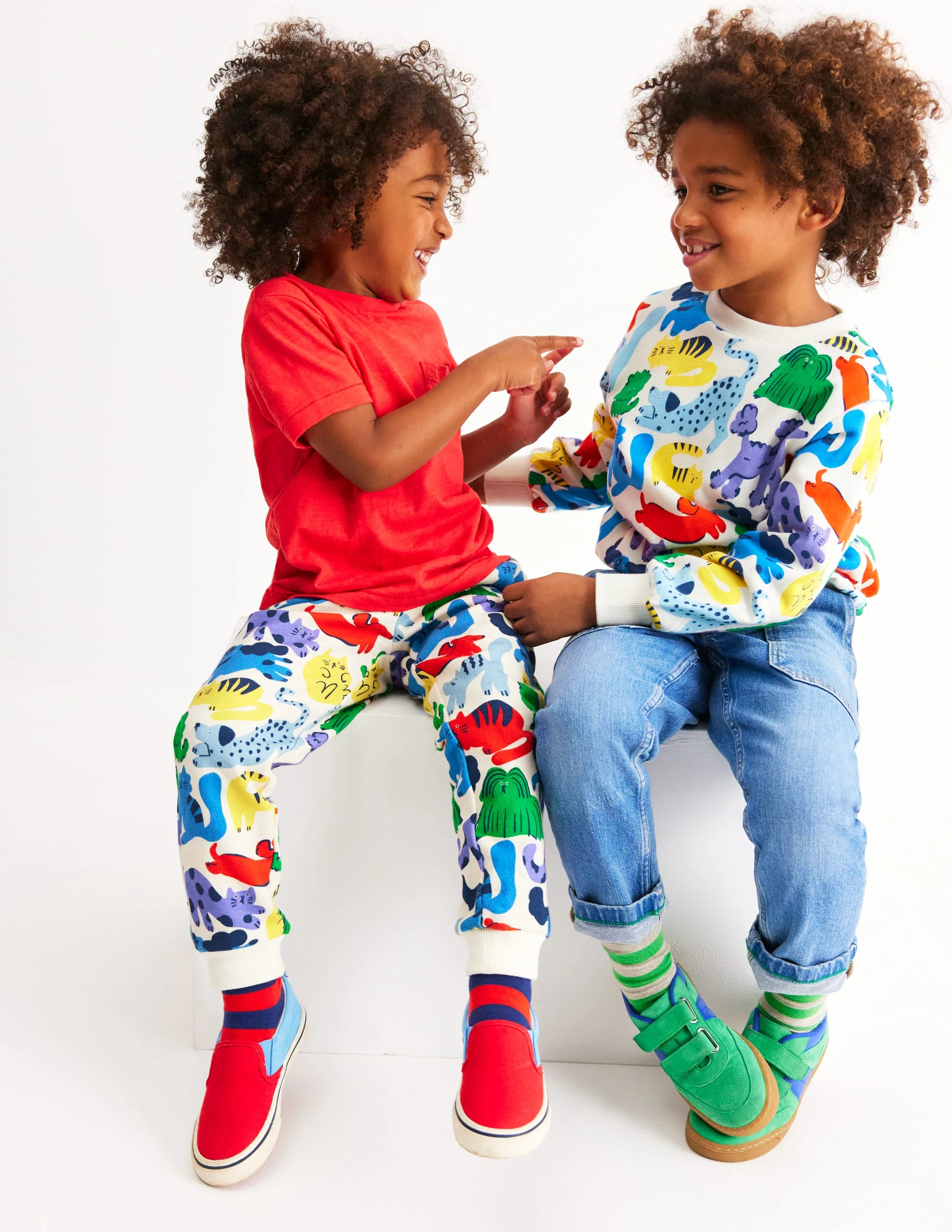 Printed Comfy Joggers-Rainbow Pets - Image 4