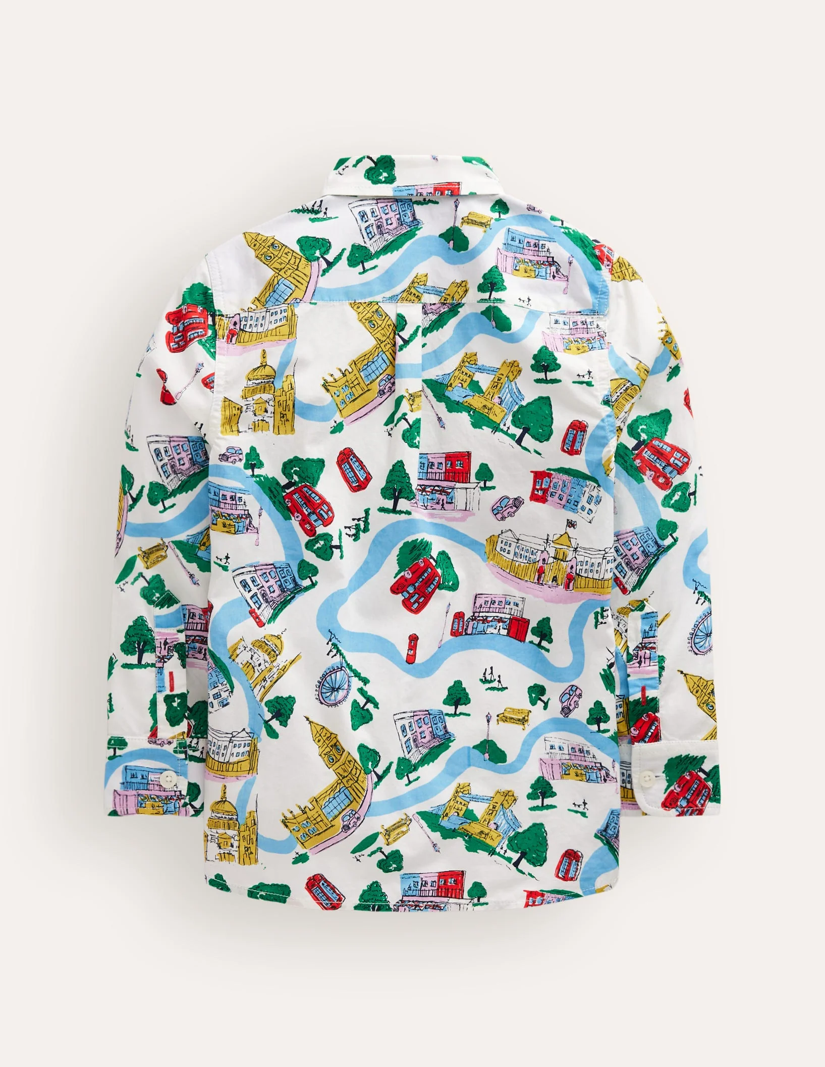 Printed Cotton Shirt-Multi London Town - Image 2
