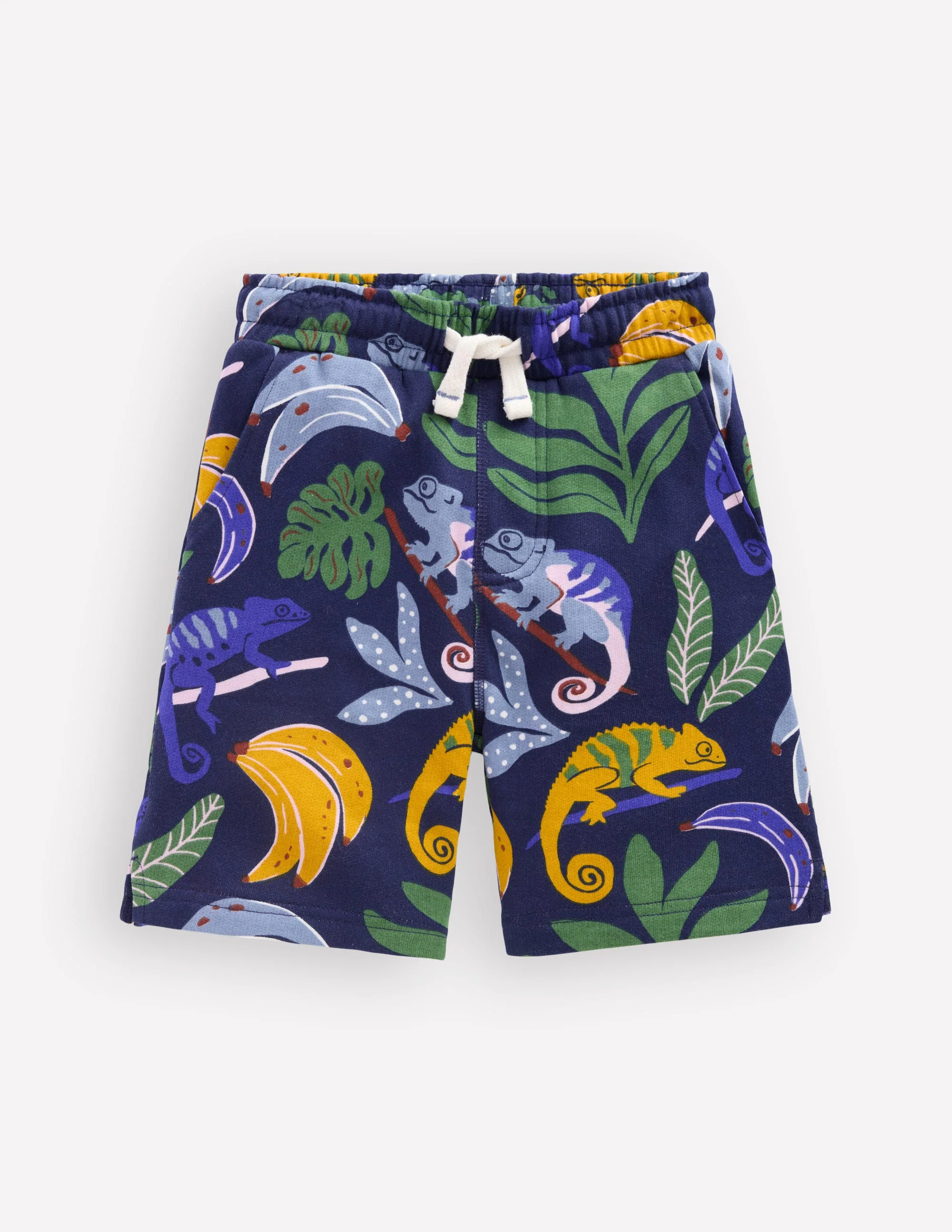 Printed Shorts-Navy Chameleon