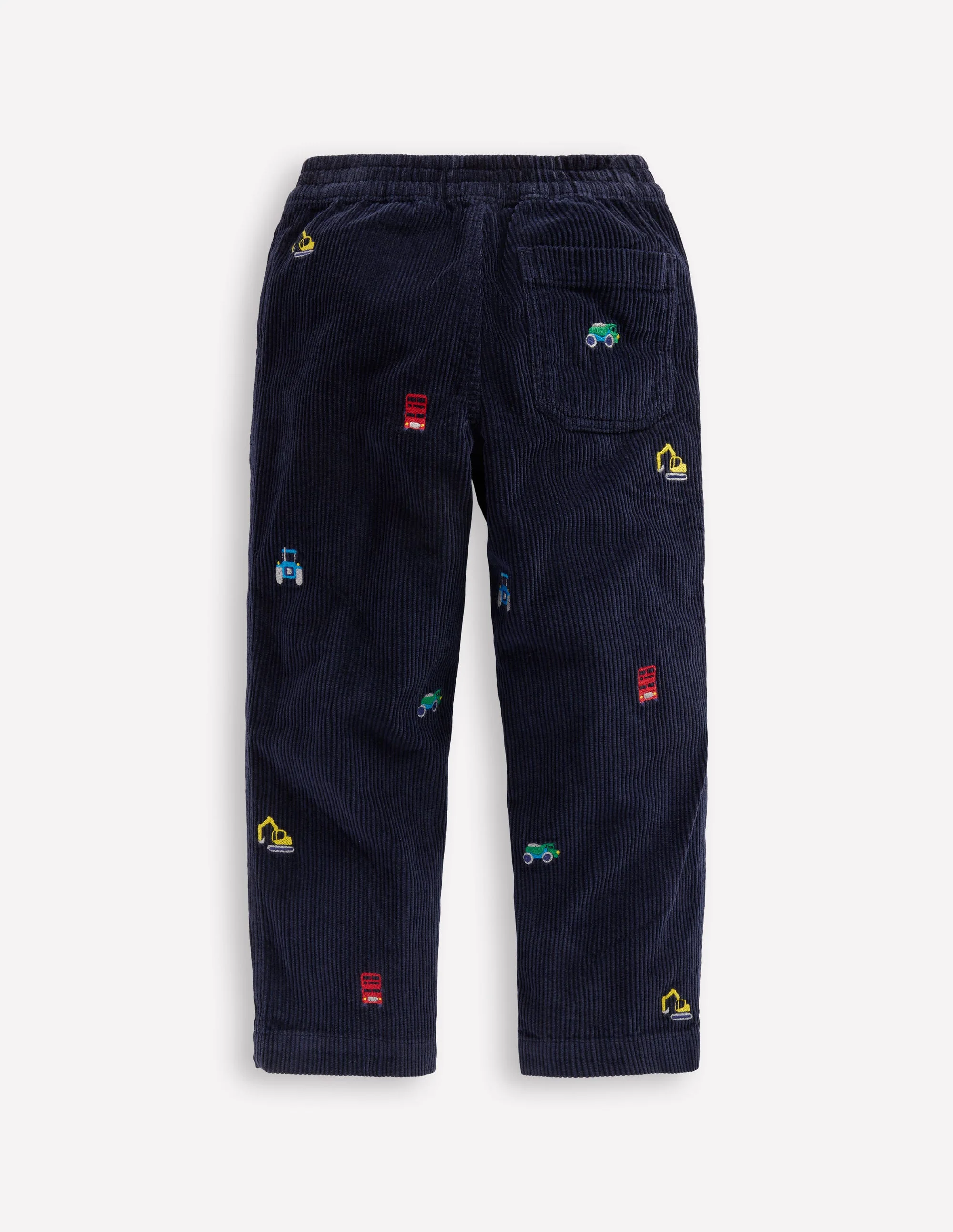 Pull-on Cord Trousers-Construction Embroidery - Image 2