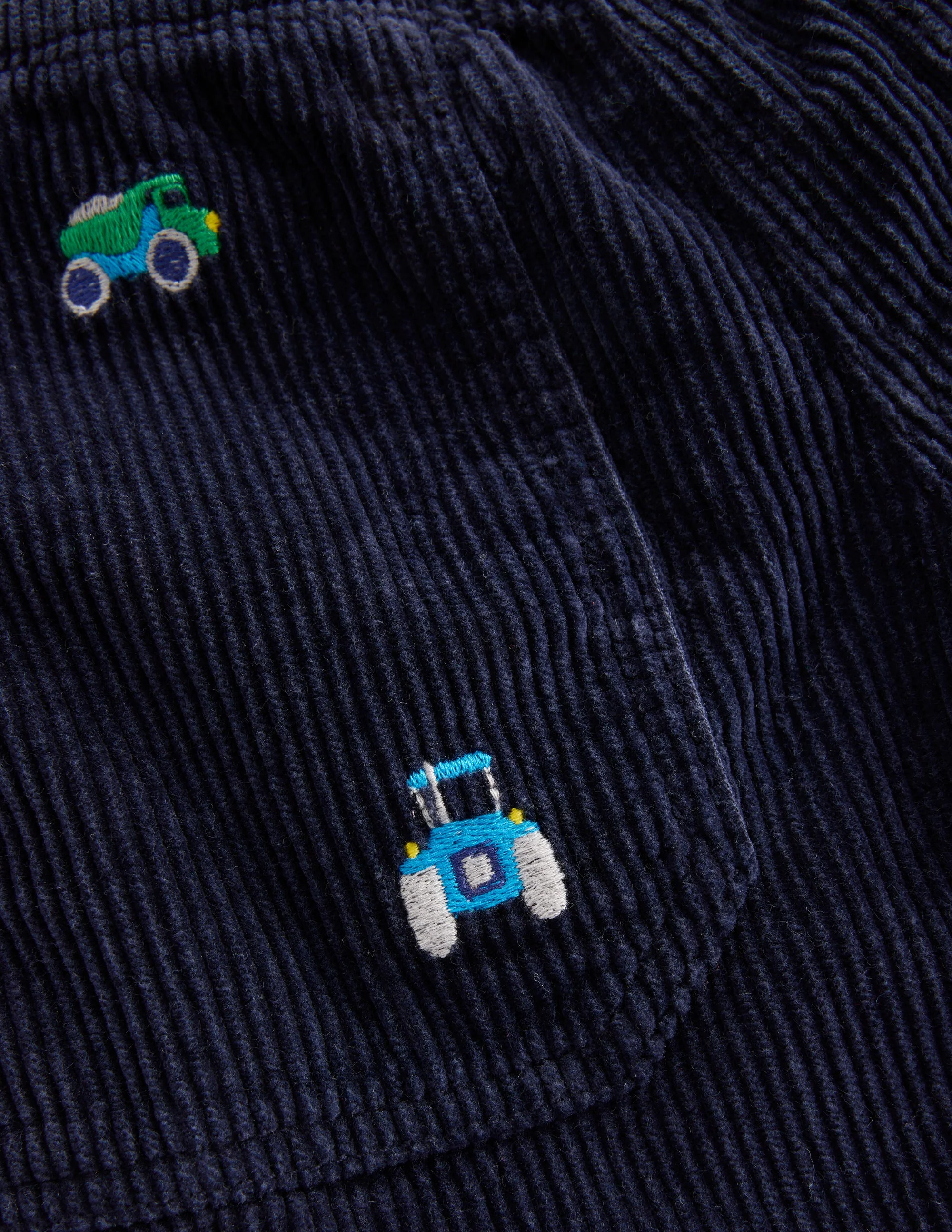 Pull-on Cord Trousers-Construction Embroidery - Image 3