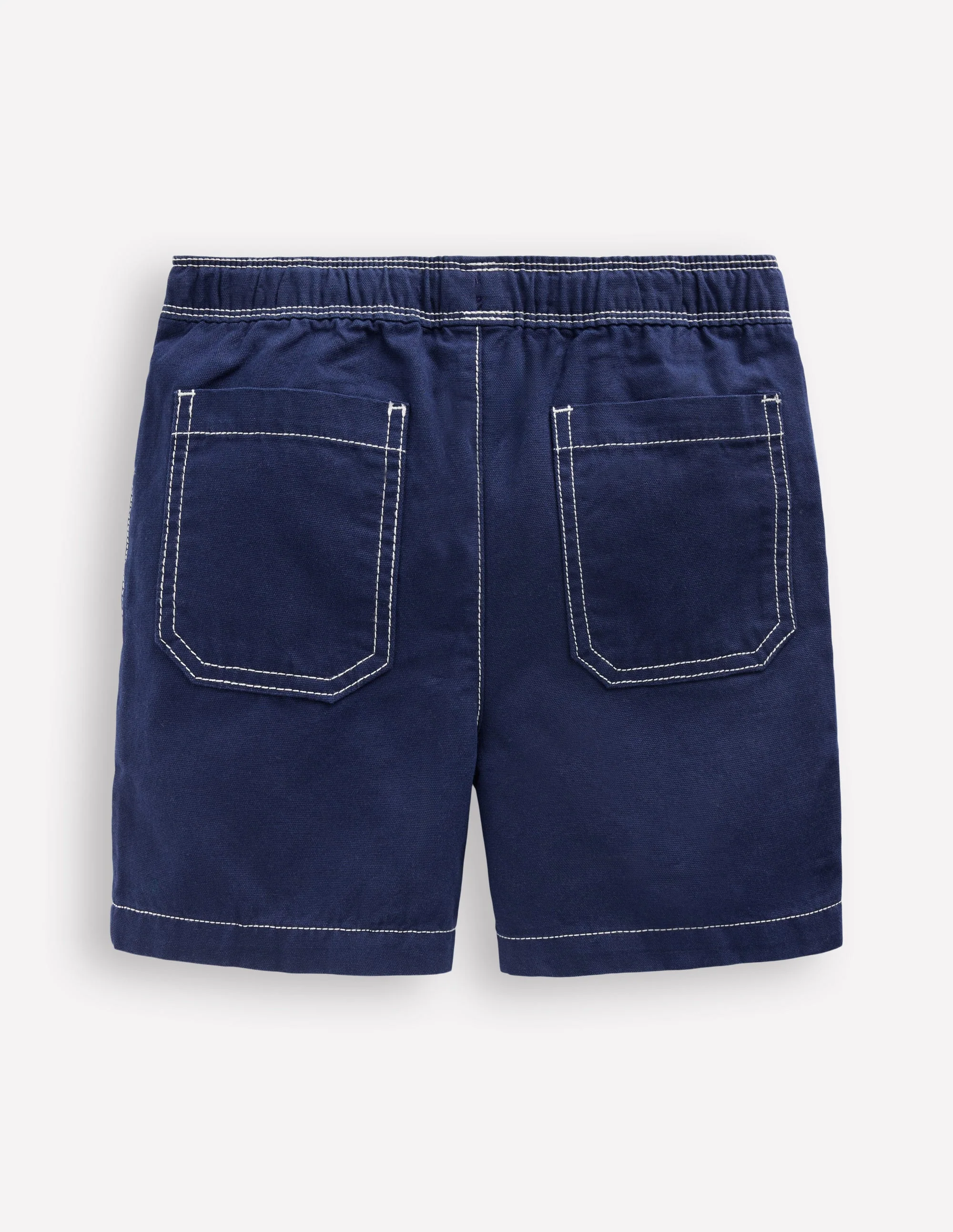 Pull-On Cotton Shorts-Navy - Image 2
