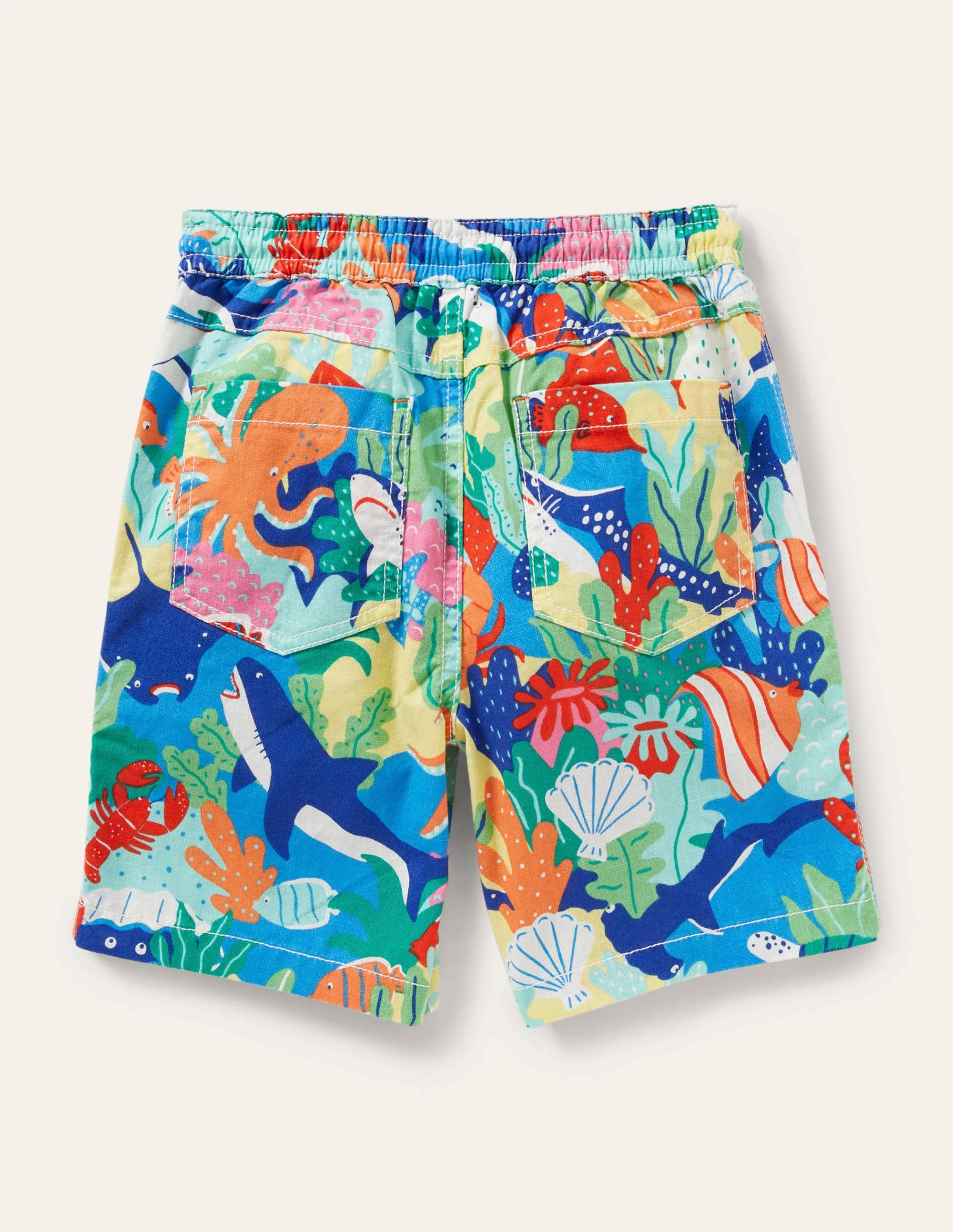 Pull-on Drawstring Shorts-Multi Rainbow Reef - Image 2