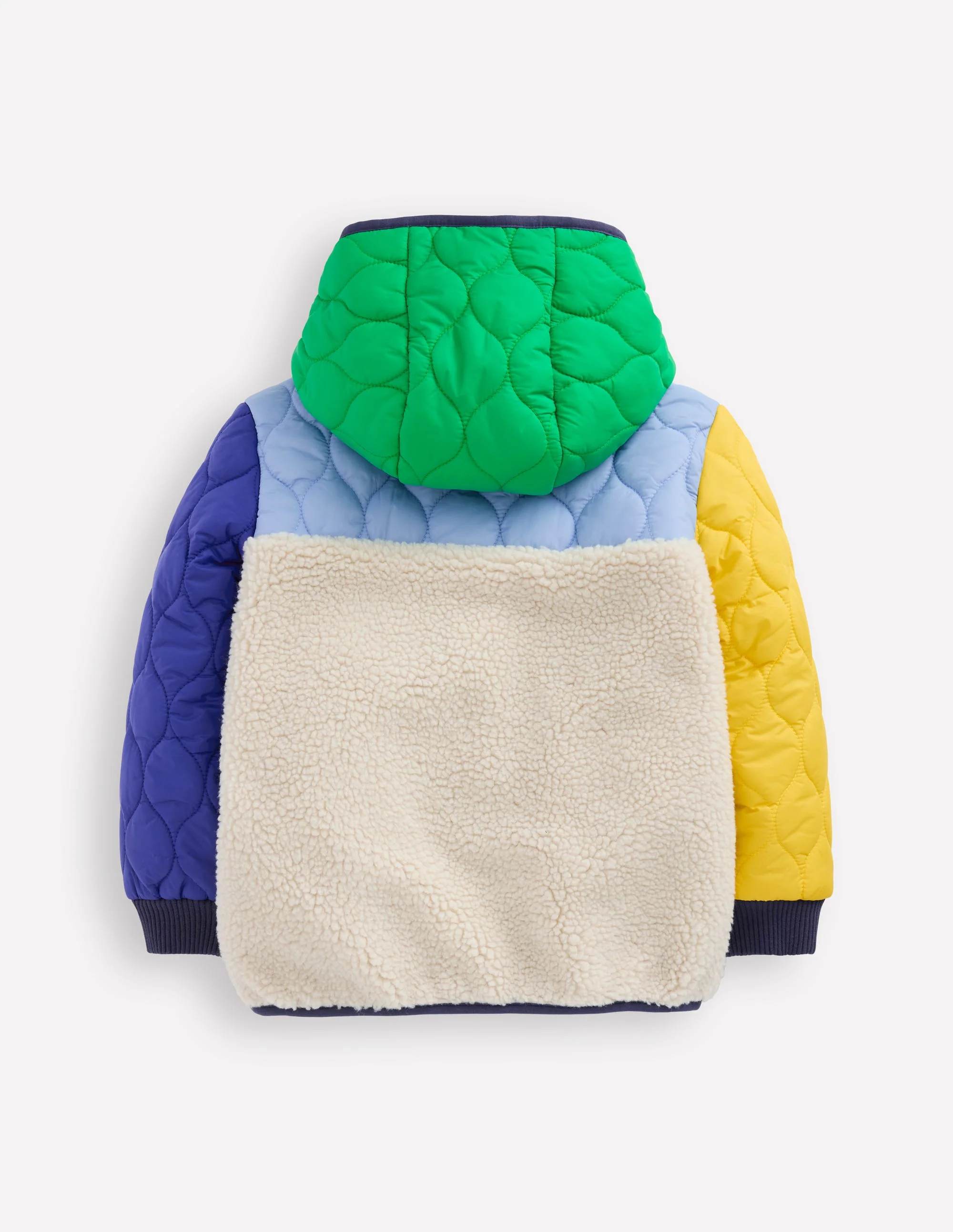 Quilted Borg Jacket-Multi Colourblock - Image 2