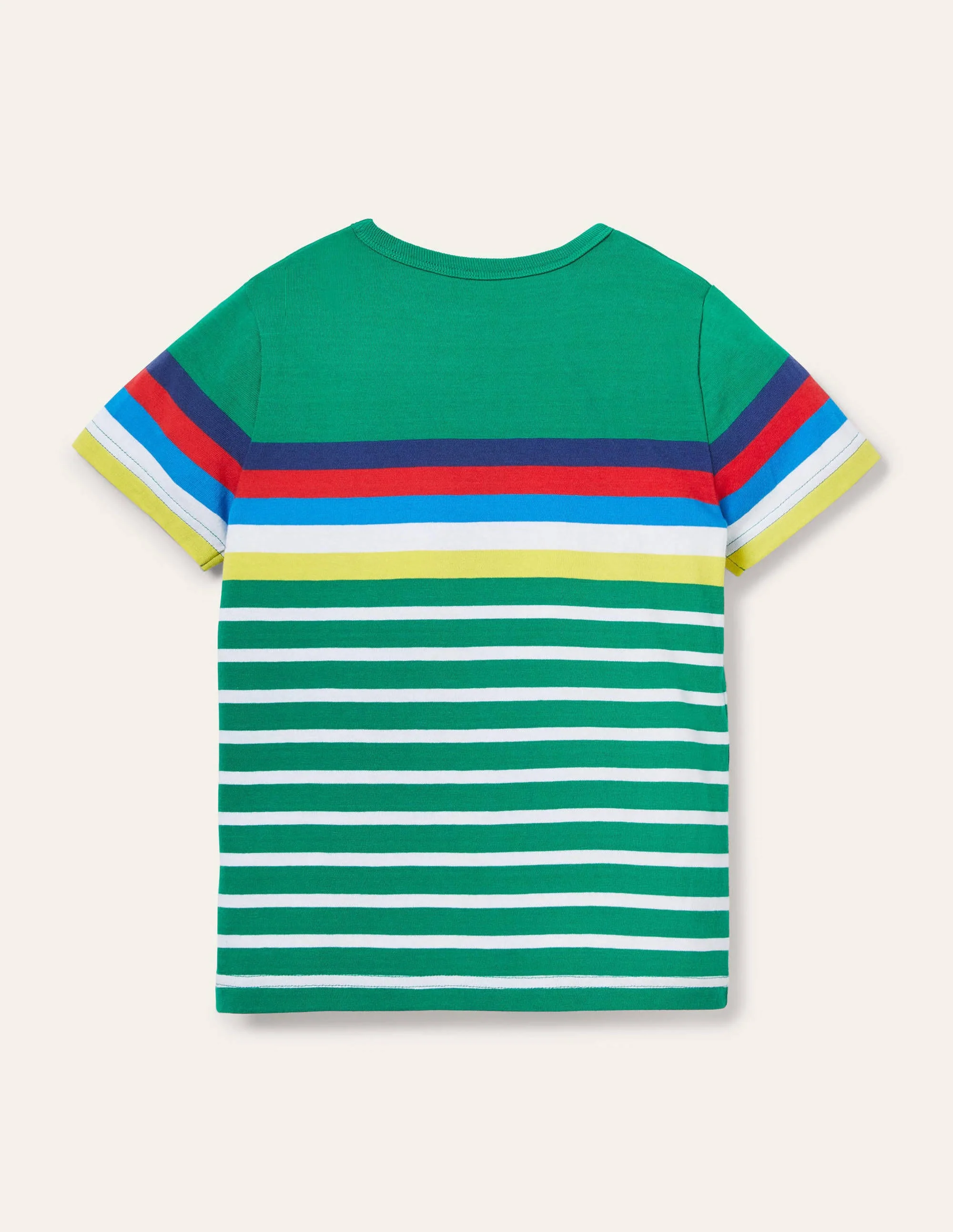 Rainbow Breton T-shirt-Highland Green Rainbow - Image 2
