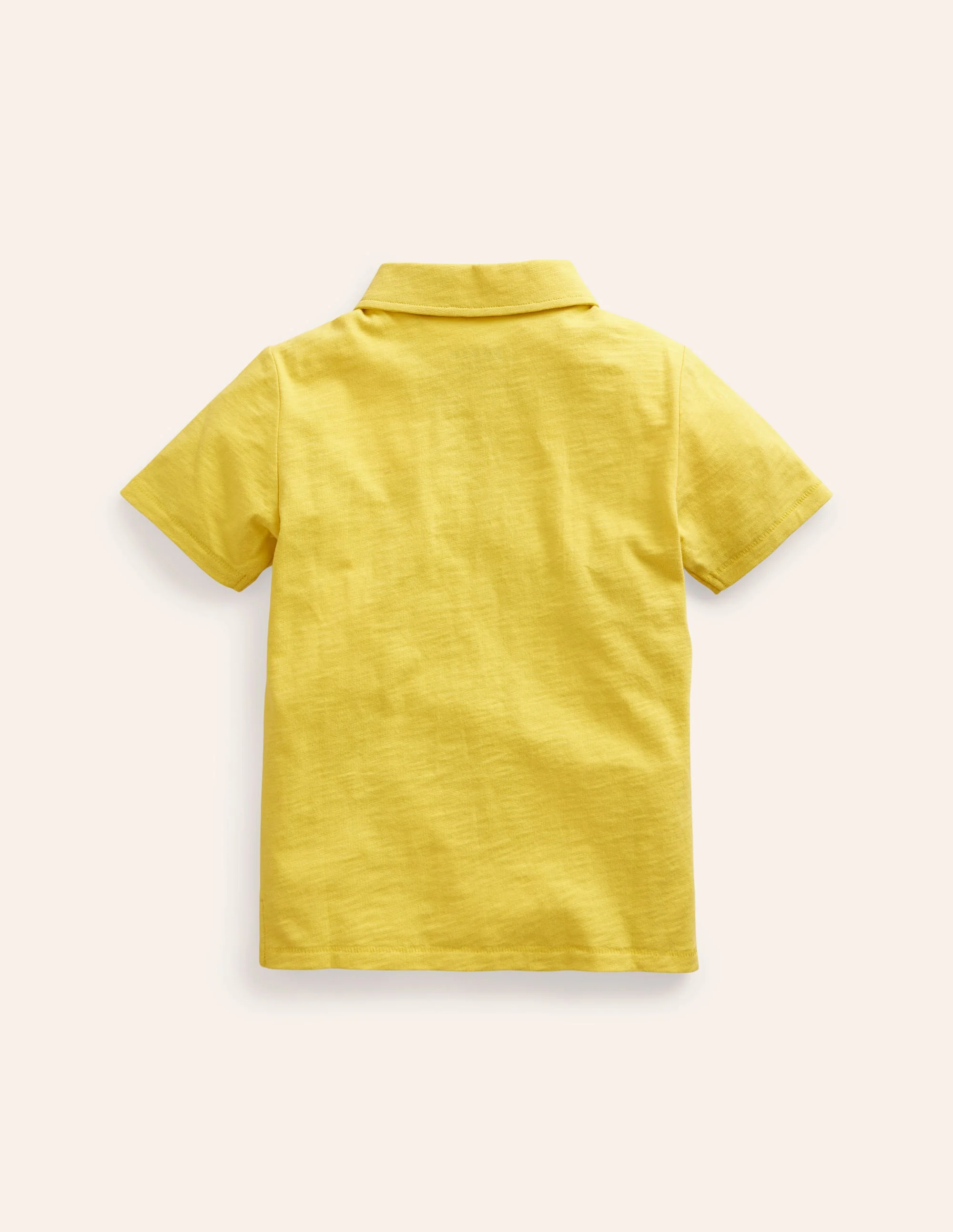 Slub Polo Shirt-Lemon Yellow - Image 2