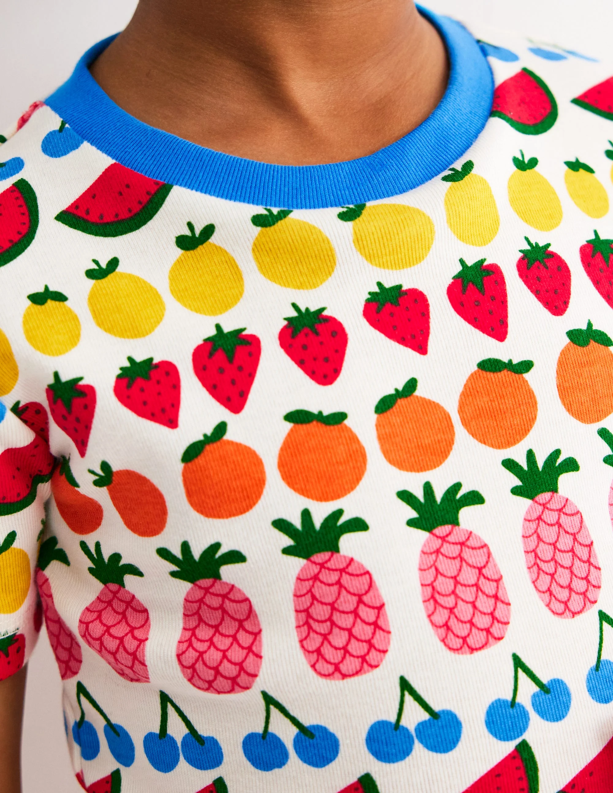 Snug Short John Pyjamas-Fruit Stripe - Image 2