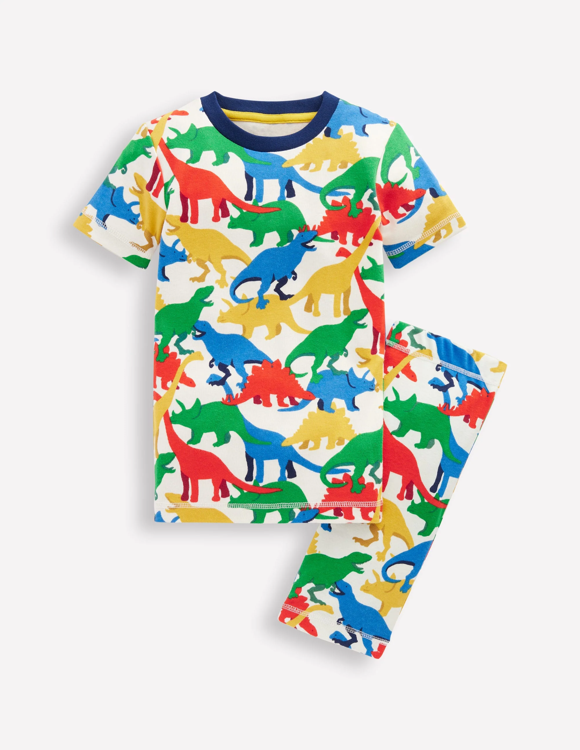 Snug Short John Pyjamas-Multi Dinos