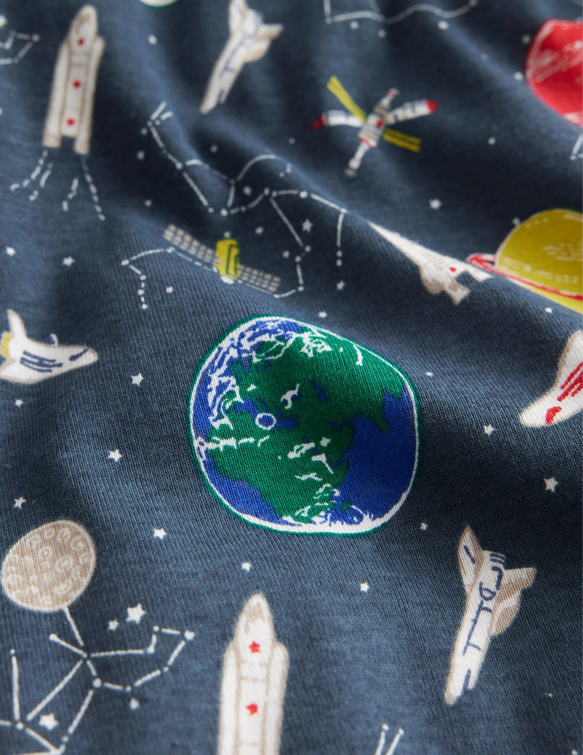 Snug Single Long John Pyjamas-Robot Blue Space - Image 3