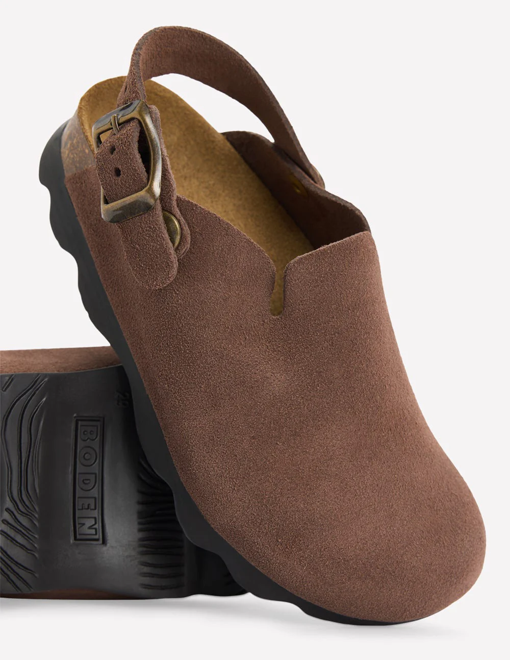 Suede Clogs-Raw Umber - Image 3