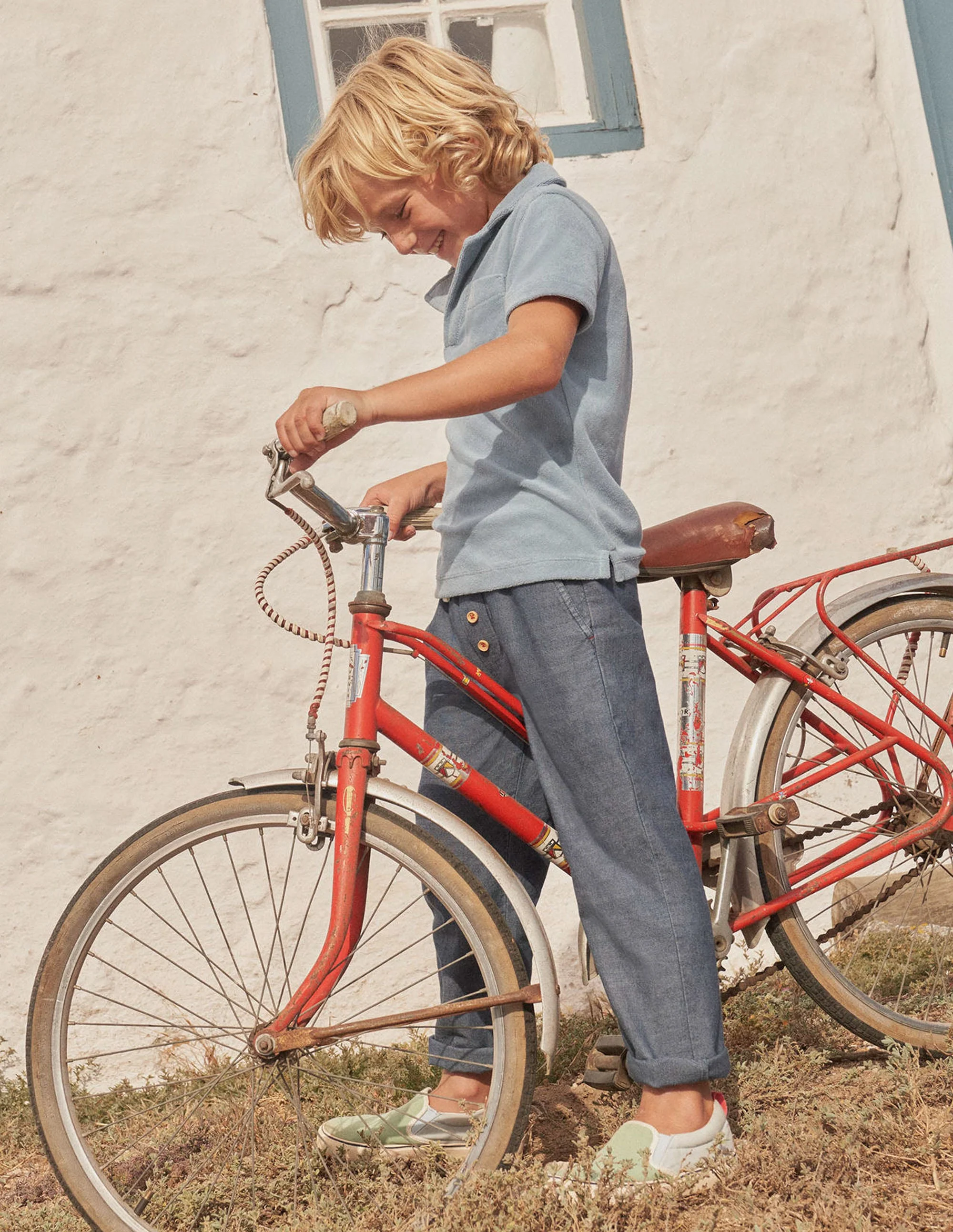 Summer Pull-On Trousers-Dark Chambray - Image 4