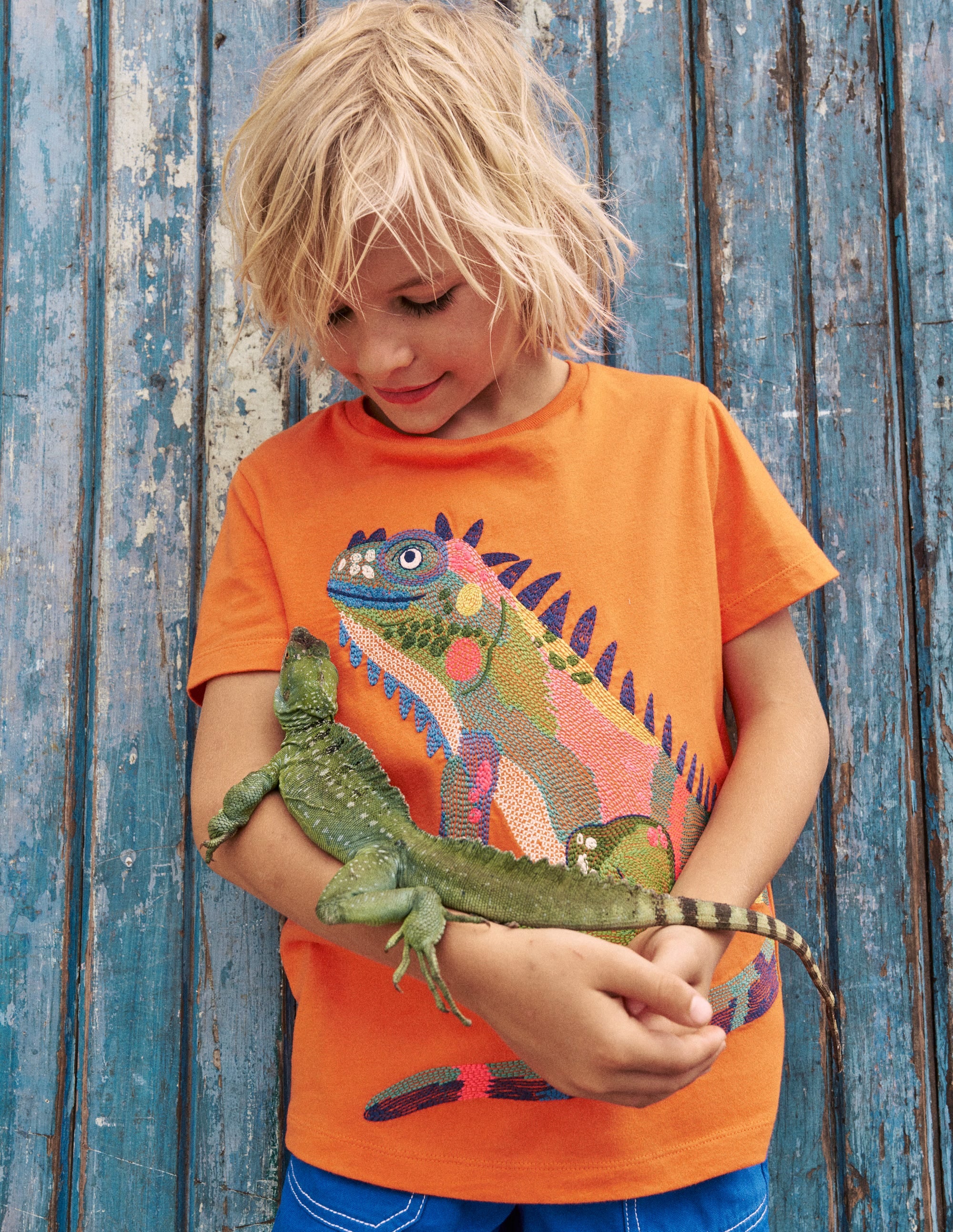 Superstitch T-Shirt-Bright Orange Iguana - Image 4