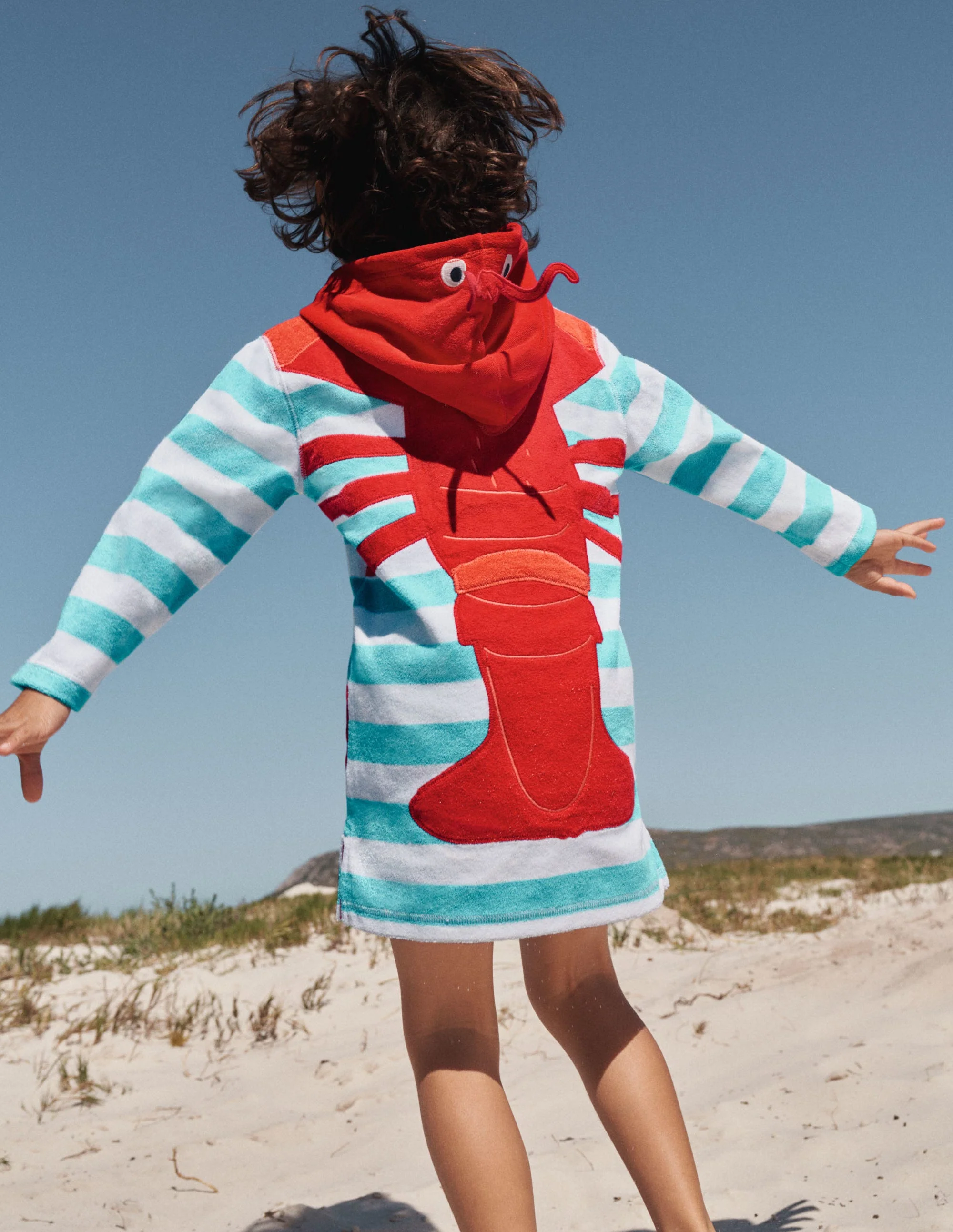Towelling Throw-on-Aqua Blue Lobster - Image 4