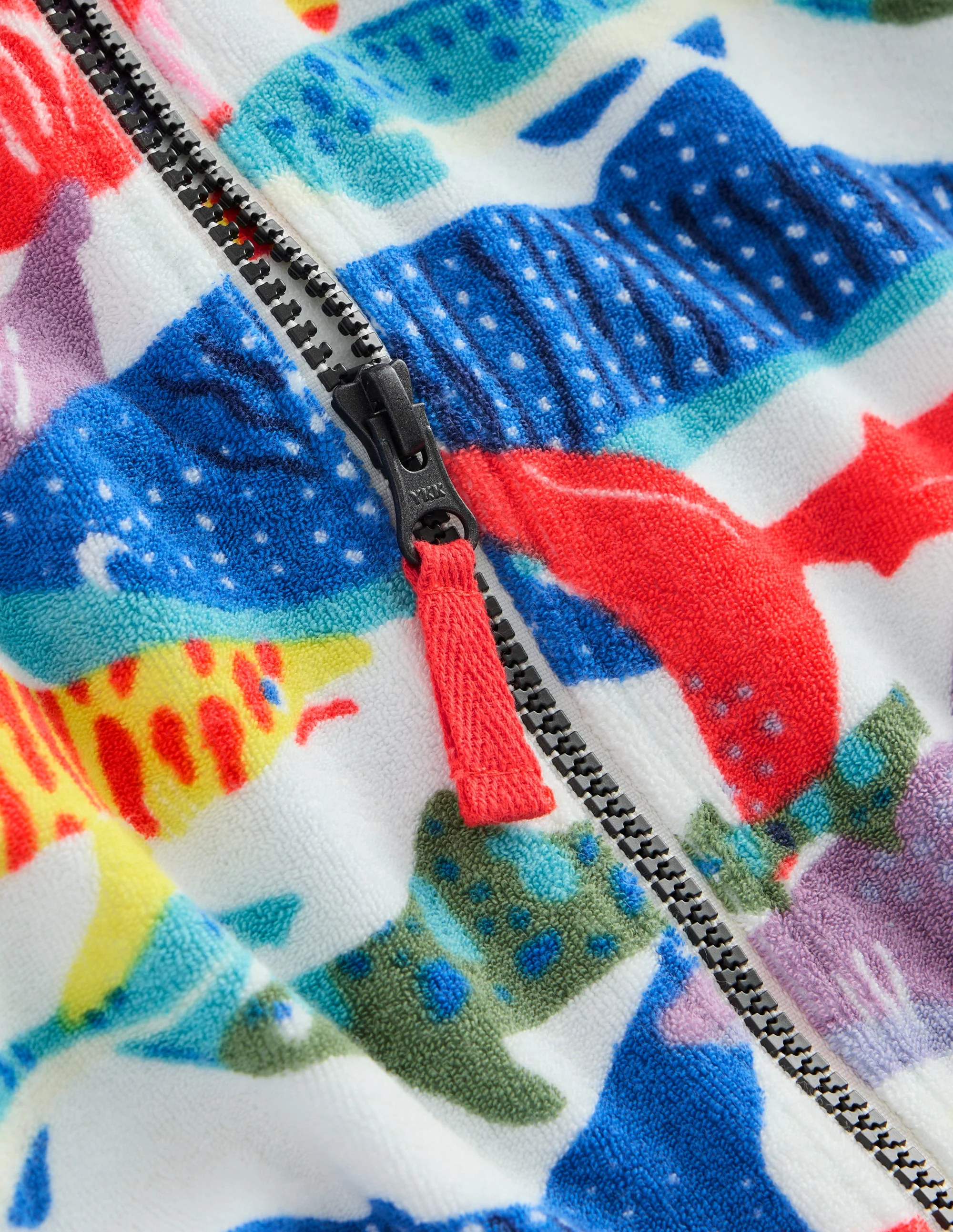 Towelling Zip-Up Throw-On-Ivory Riso Shark - Image 3
