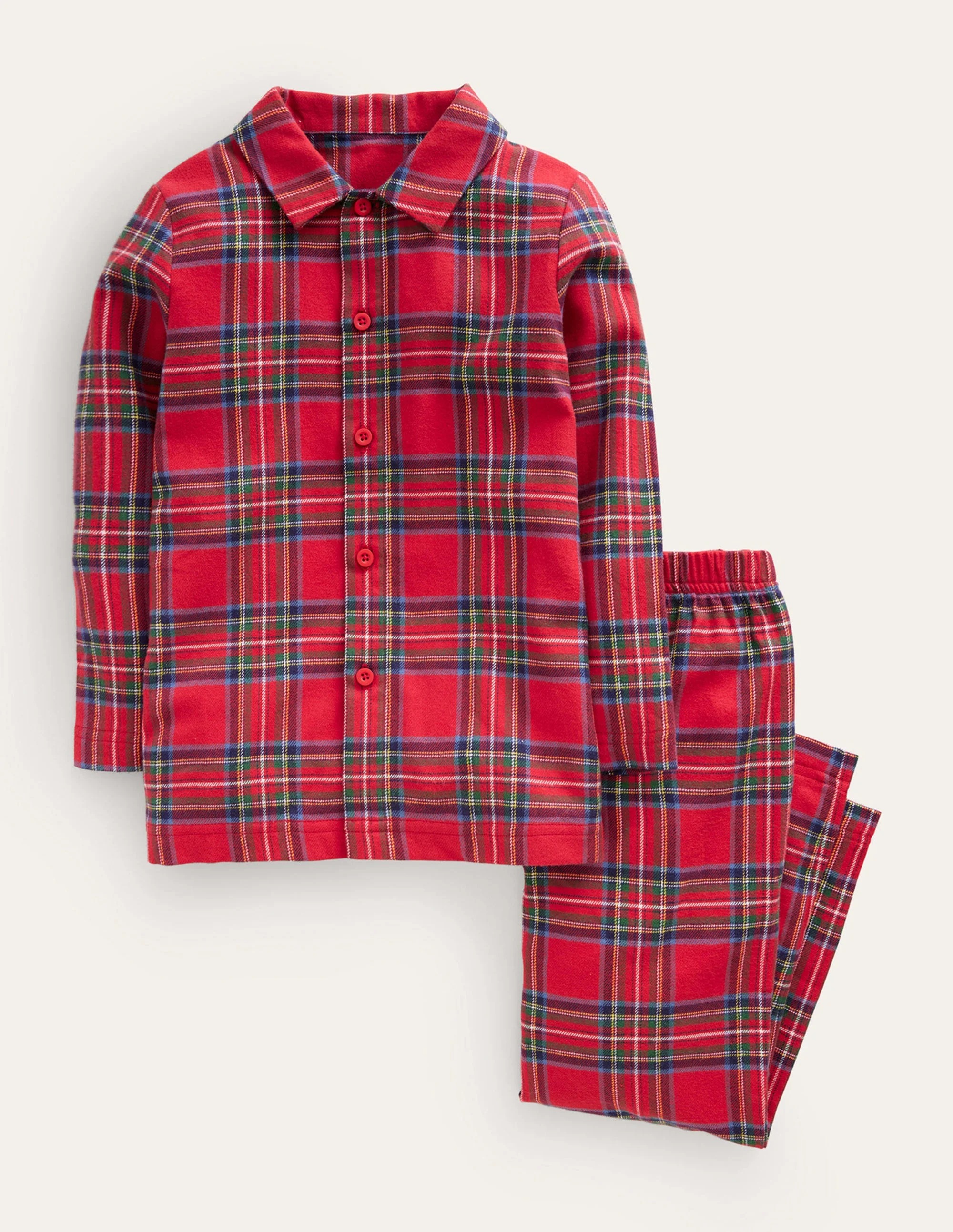 Woven Pyjamas Set-Red Check