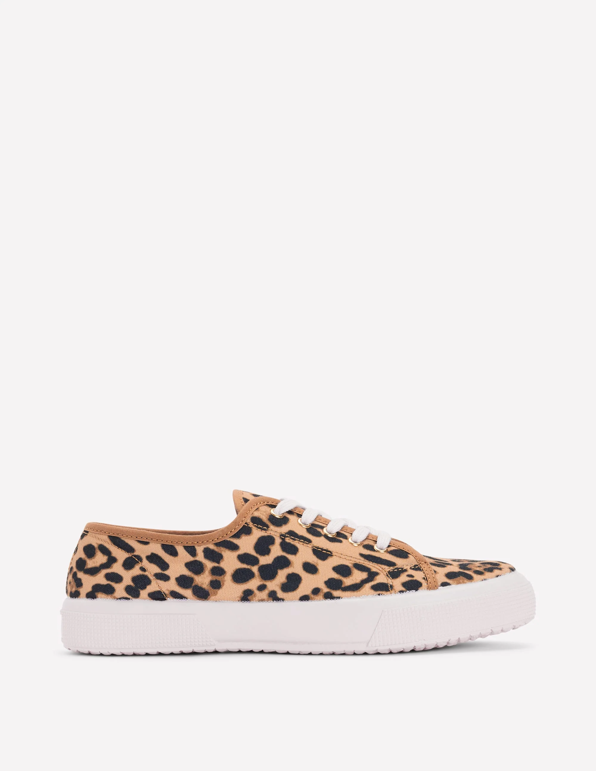 Contrast Lace Up Plimsoll-Leopard - Image 2