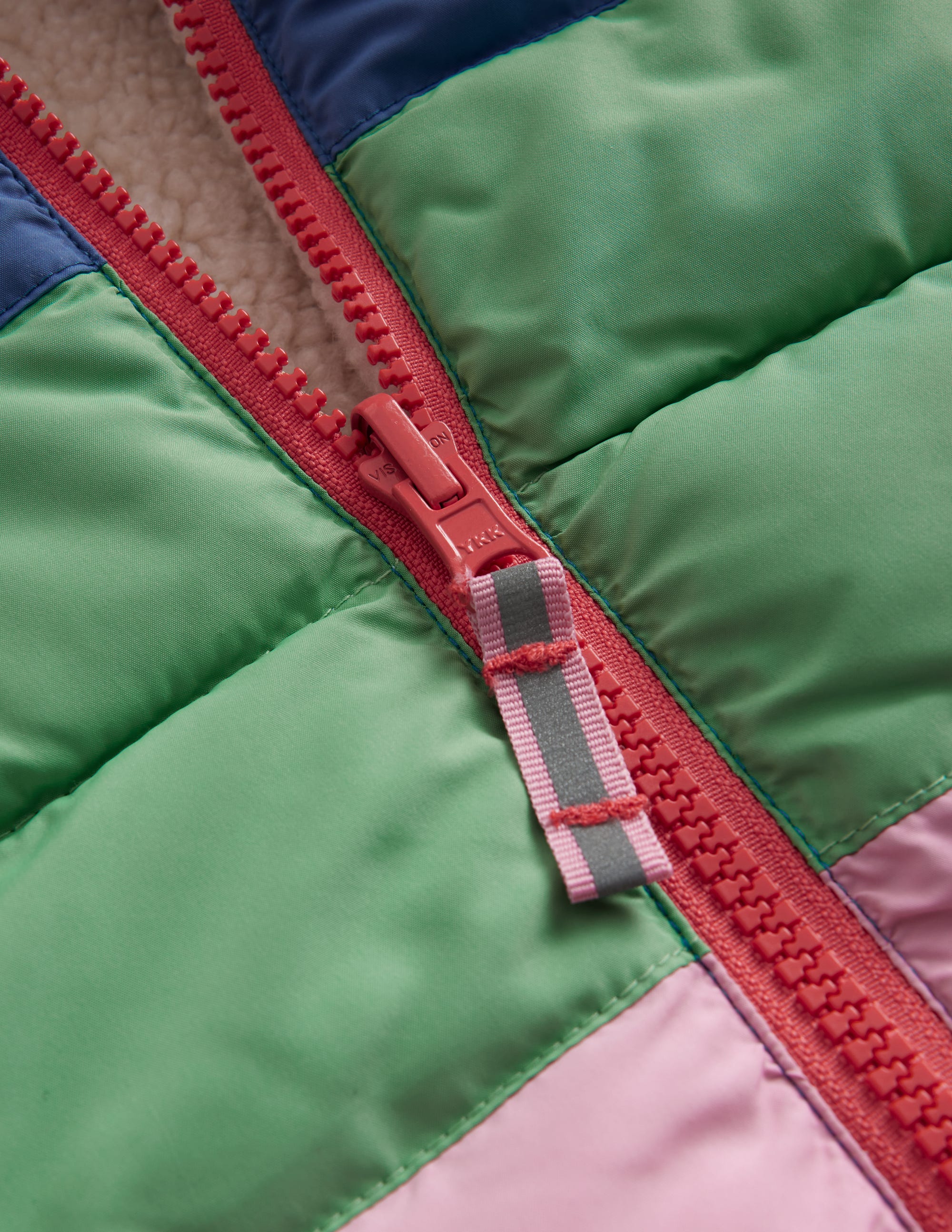 Borg Mix Reversible Gilet-Bubblegum Pink Colourblock - Image 3