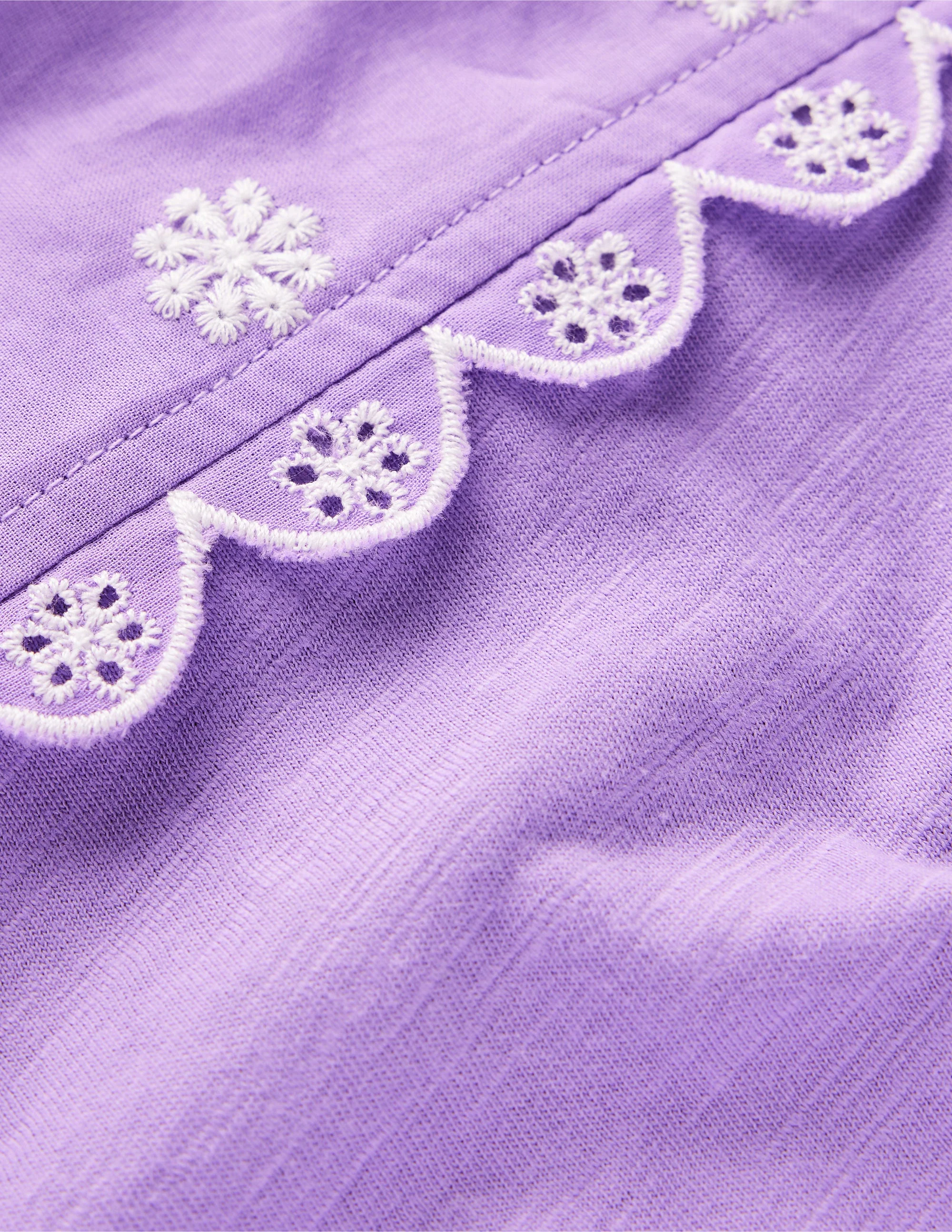 Broderie Sleeve Tee-Aster Purple - Image 3
