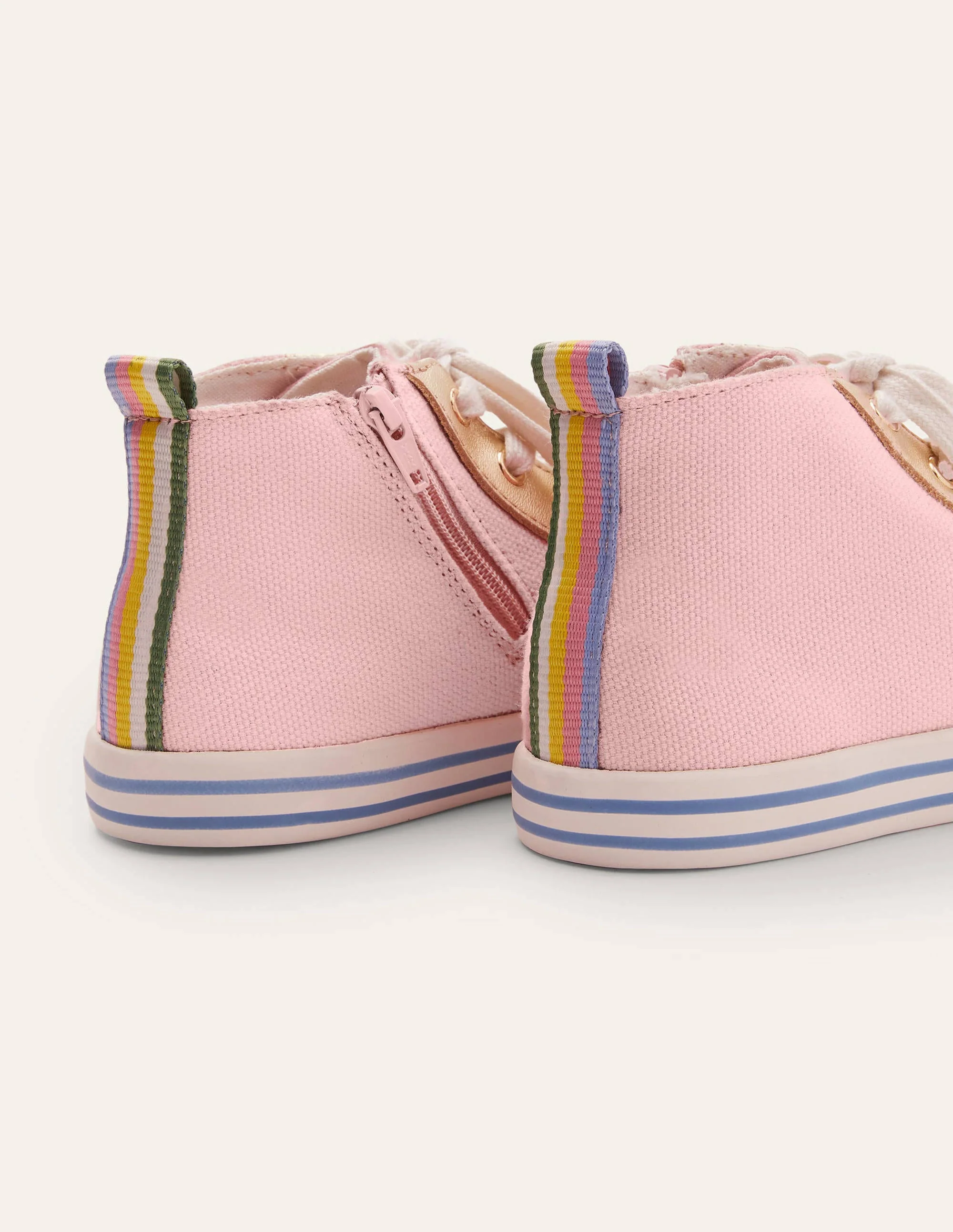 Canvas High Top Trainers-Boto Pink - Image 3