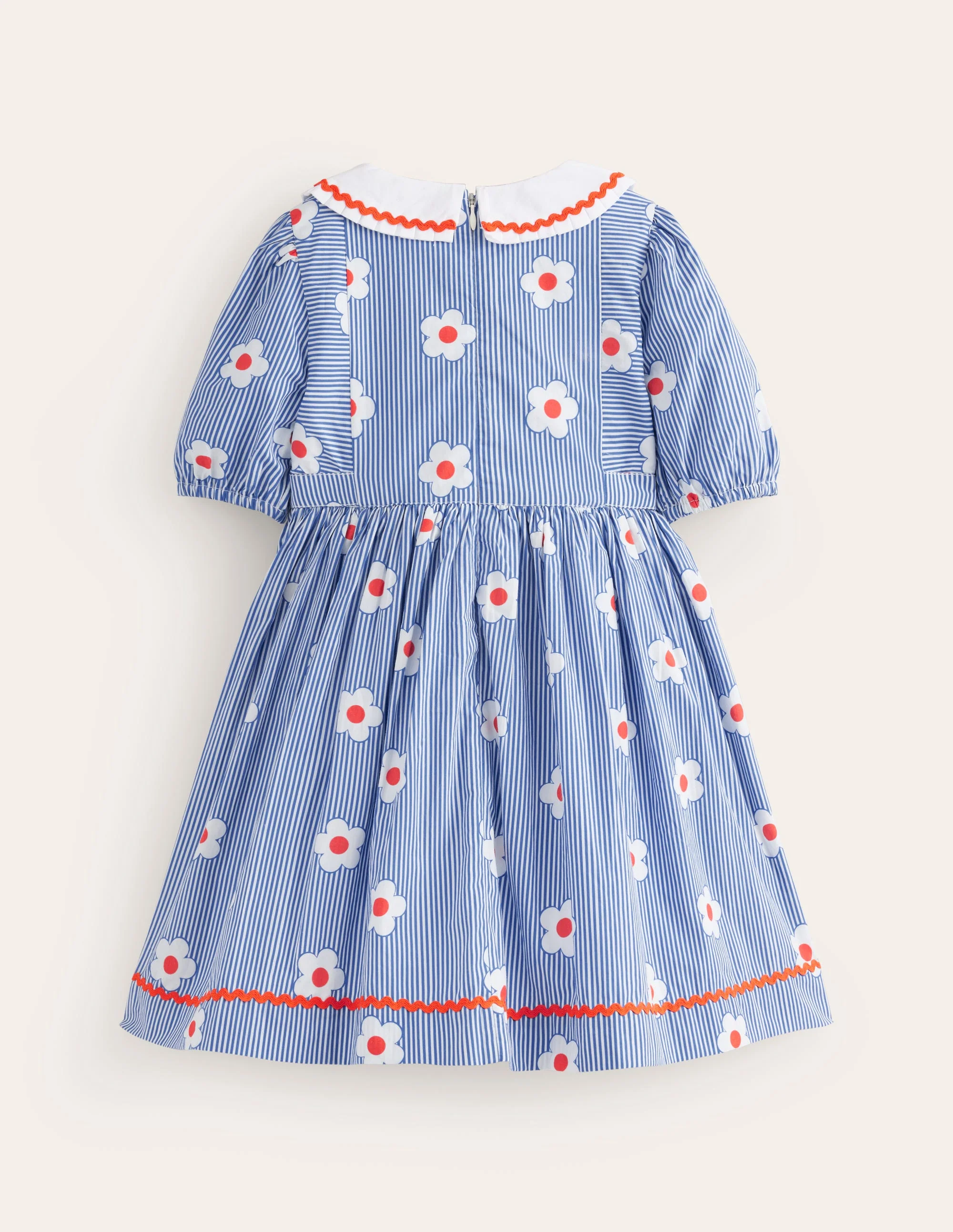 Collared Sailor Dress-Bluejay Daisy Stripe - Image 2