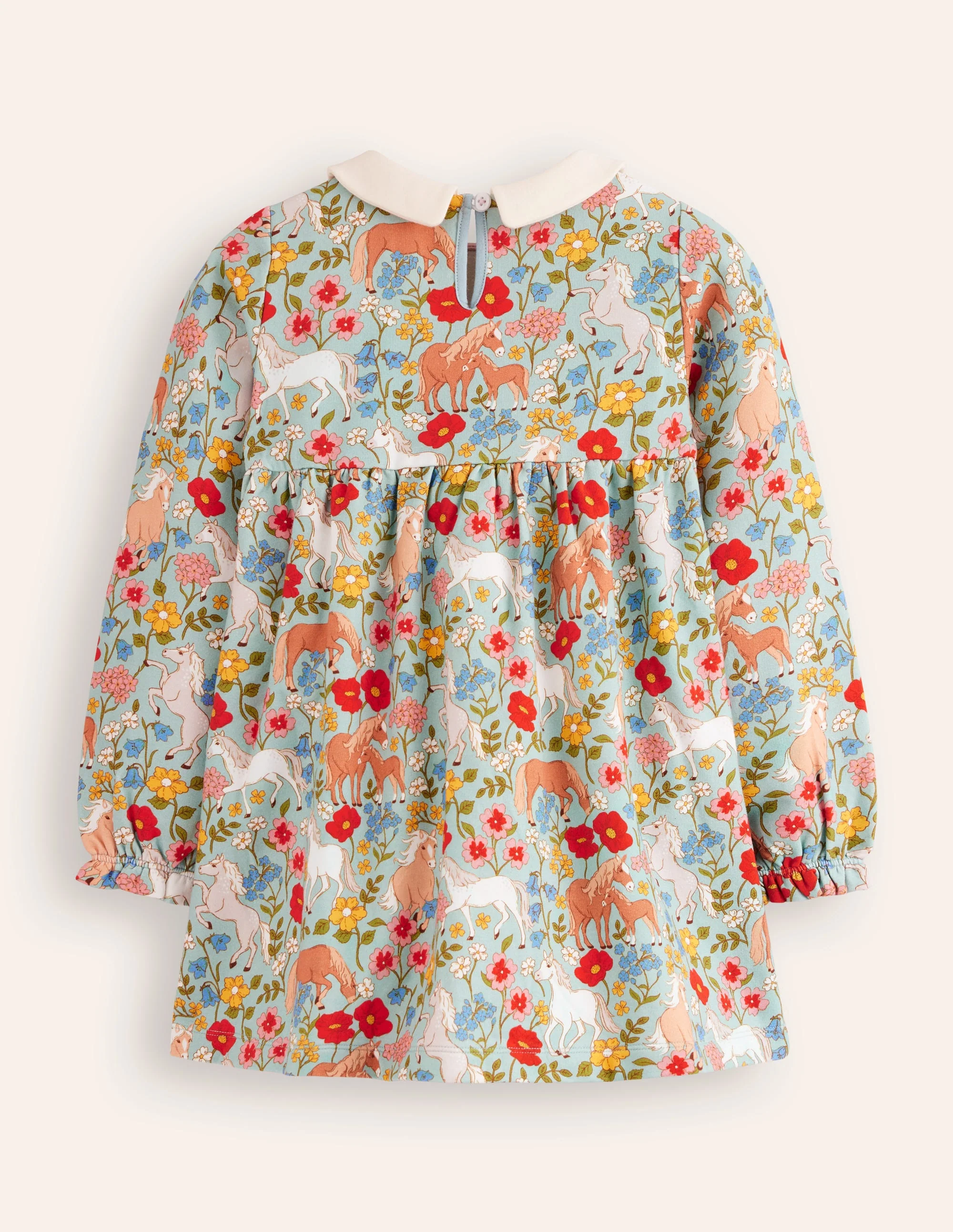 Collared Tunic-Blue Pony Floral - Image 2