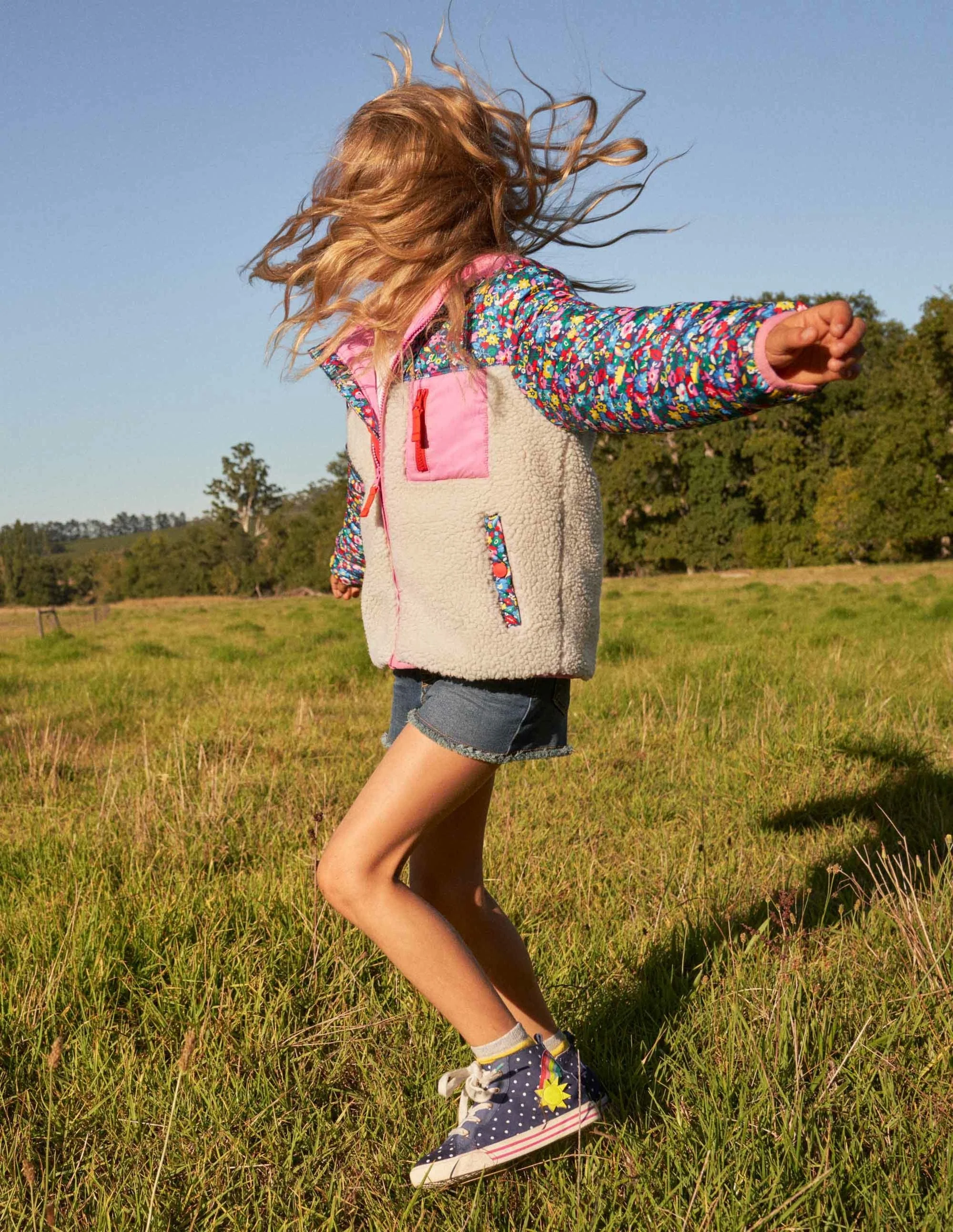 Colourblock Borg Jacket-Borg Multi Patchwork Floral - Image 6