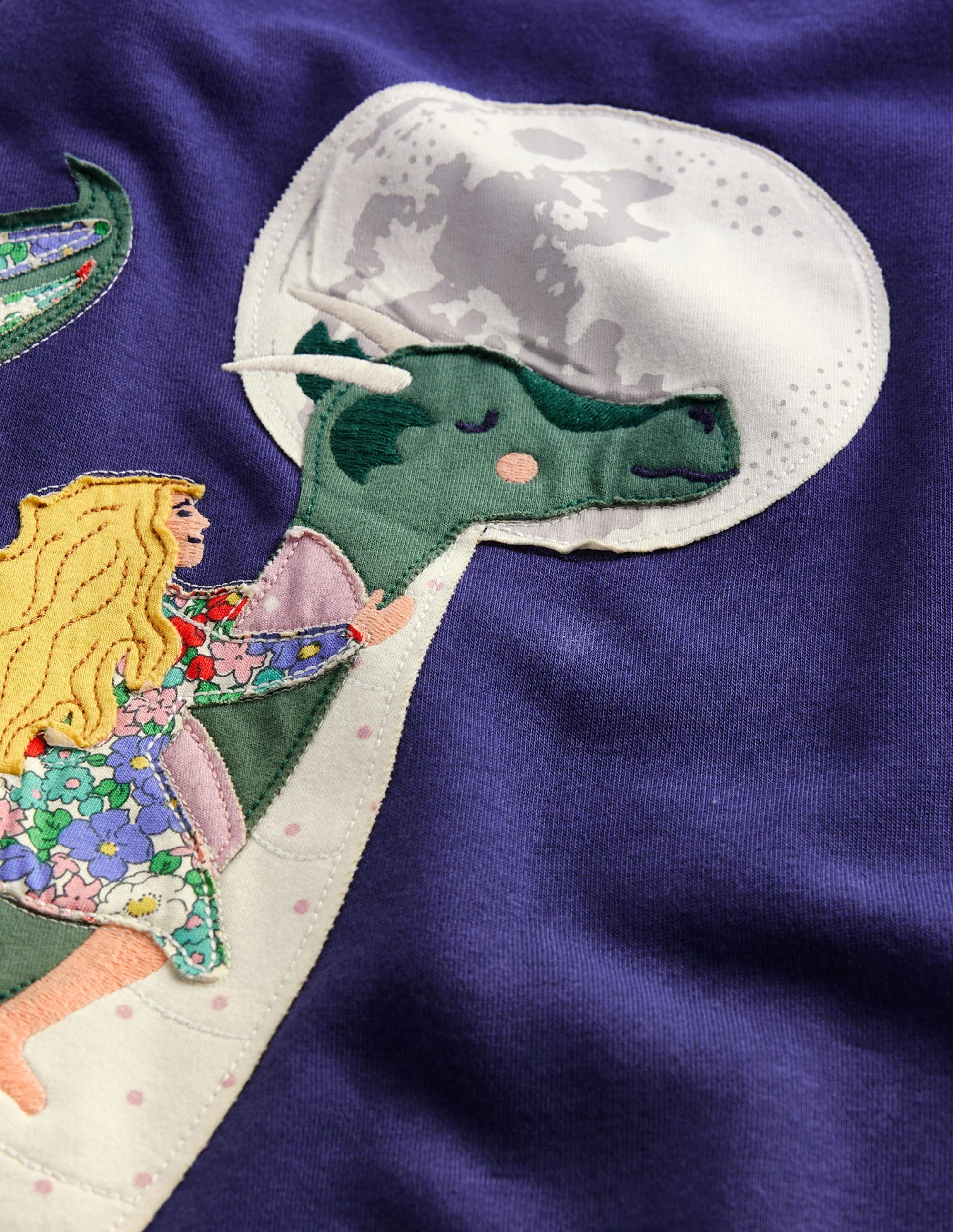 Cosy Appliqué Sweatshirt Dress-Navy Dragons - Image 3